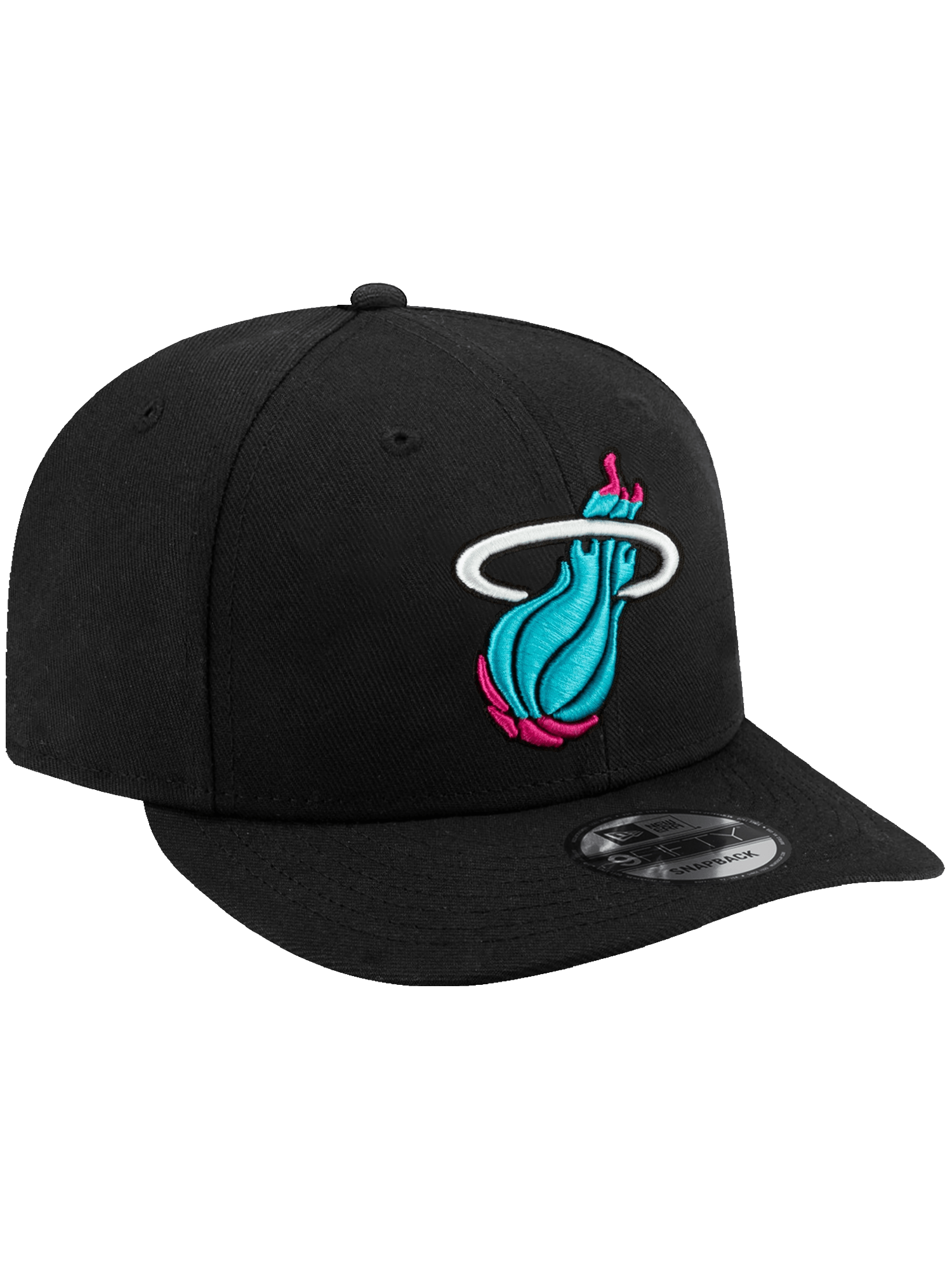 New Era Caps Miami Heat New Era NBA City Alt 9FIFTY Pre-Curved Snapback Hat - Black