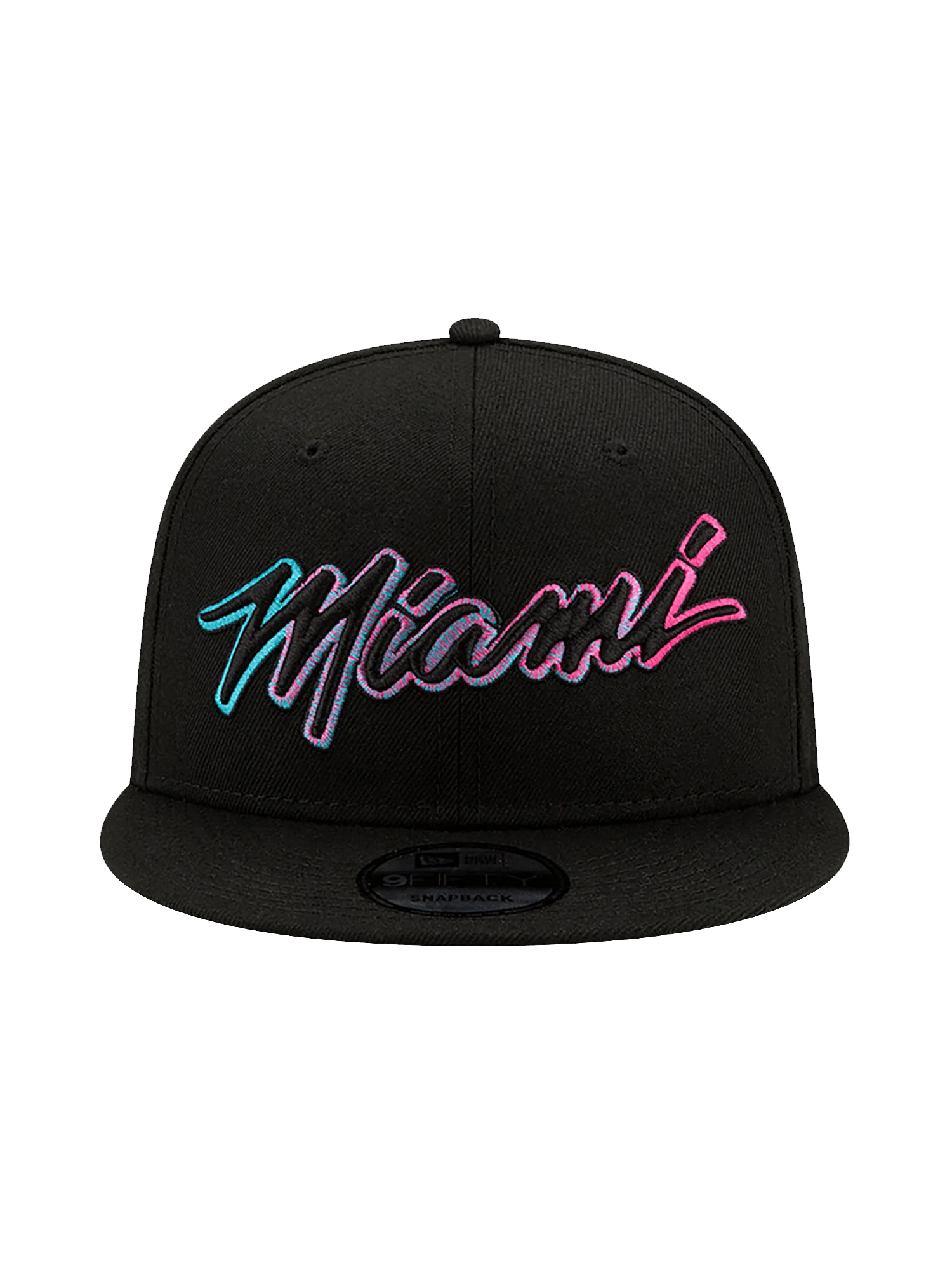 New Era Caps Miami Heat New Era NBA City Script Outline 9FIFTY Snapback Hat - Black
