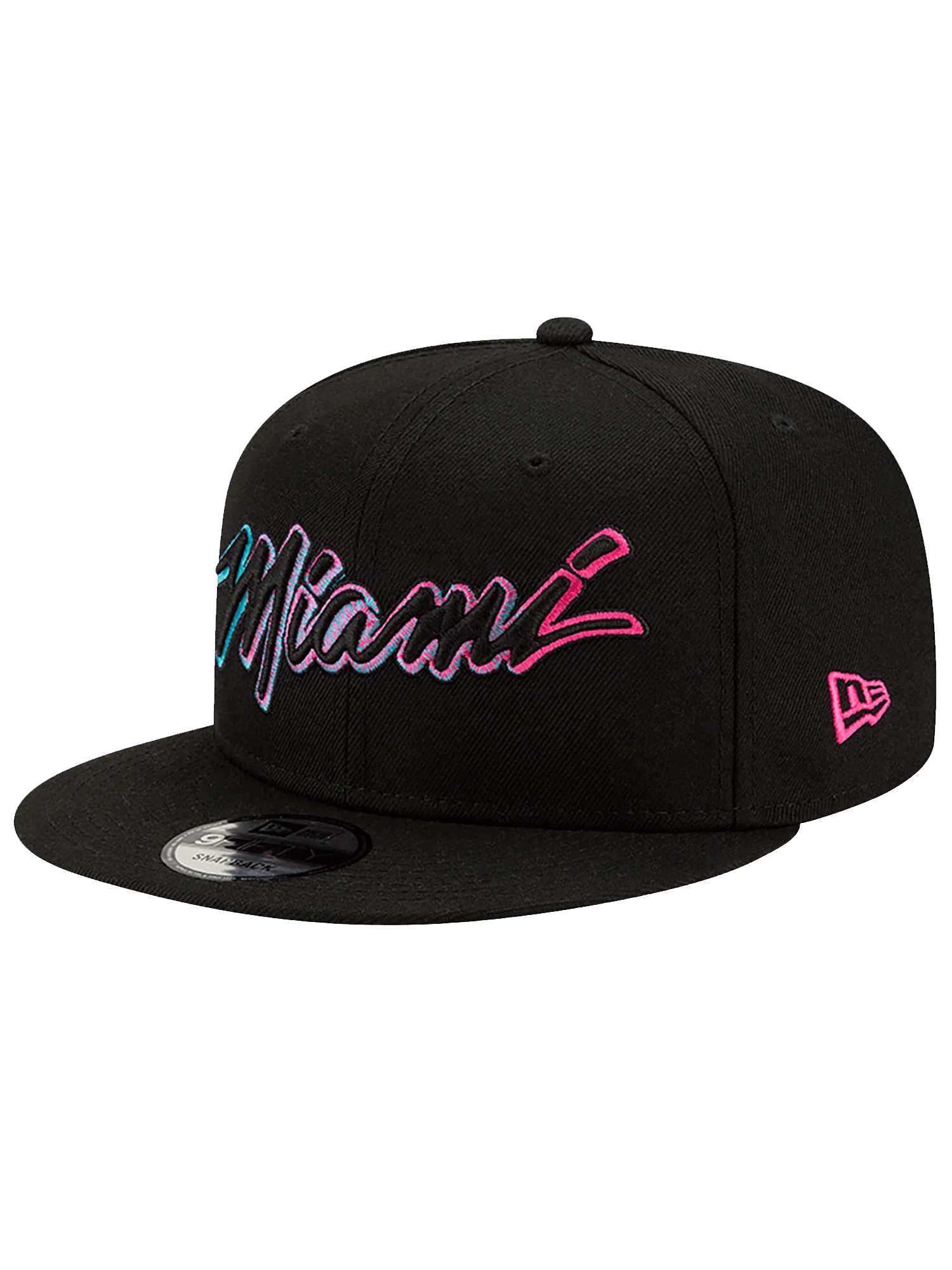 New Era Caps Miami Heat New Era NBA City Script Outline 9FIFTY Snapback Hat - Black