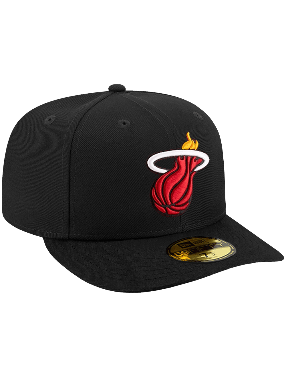 New Era Caps Miami Heat New Era NBA Team 59FIFTY Pre-Curved Fitted Hat - Black
