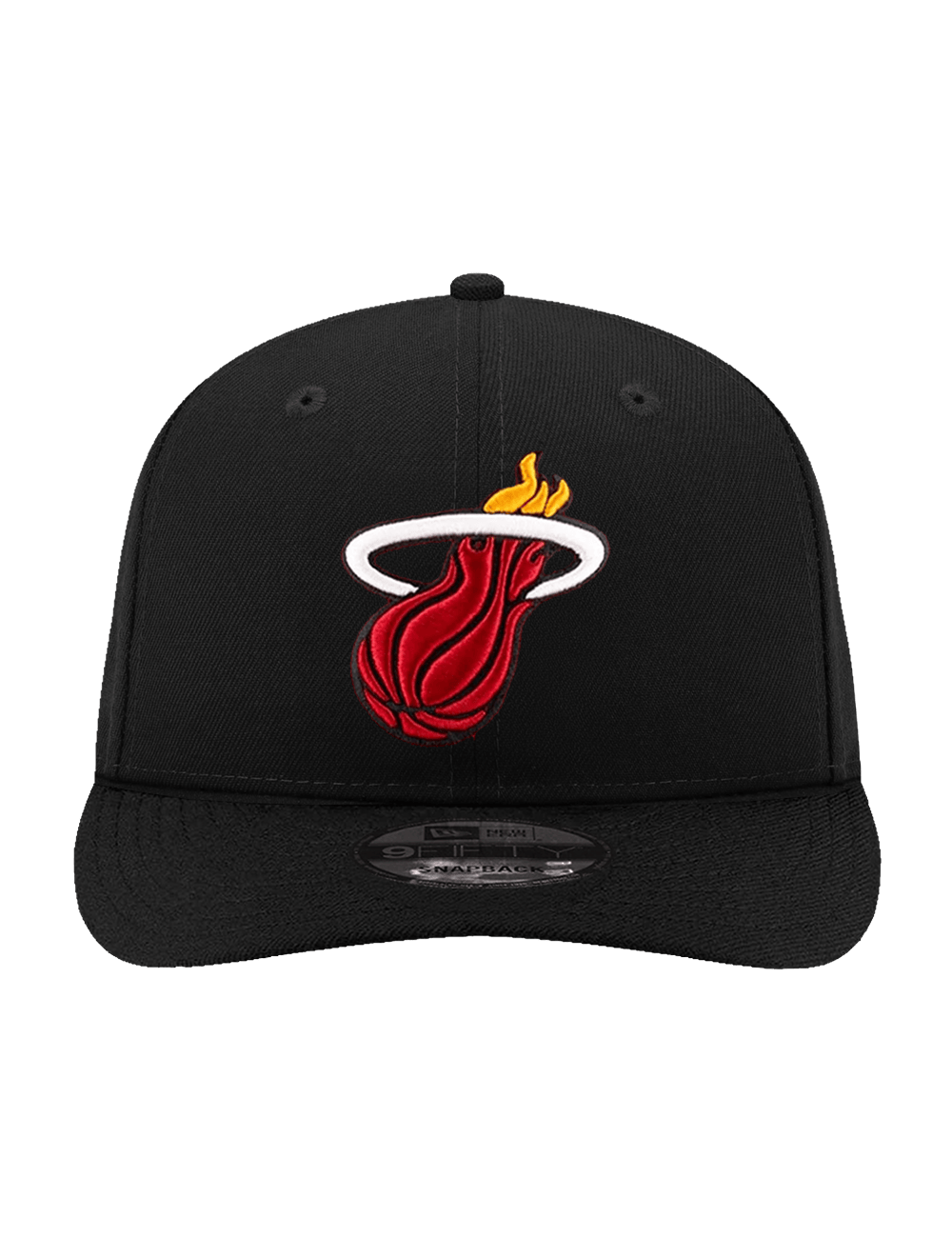 New Era Caps OSFA Miami Heat New Era NBA Team 9FIFTY Pre-Curved Snapback Hat - Black