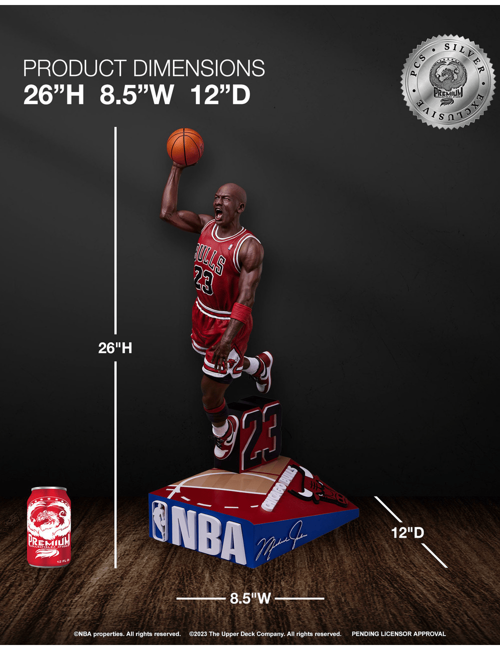 NBA Branded Figures Michael Jordan Chicago Bulls PCS NBA 1:4 Scale Dunking Statue Figure