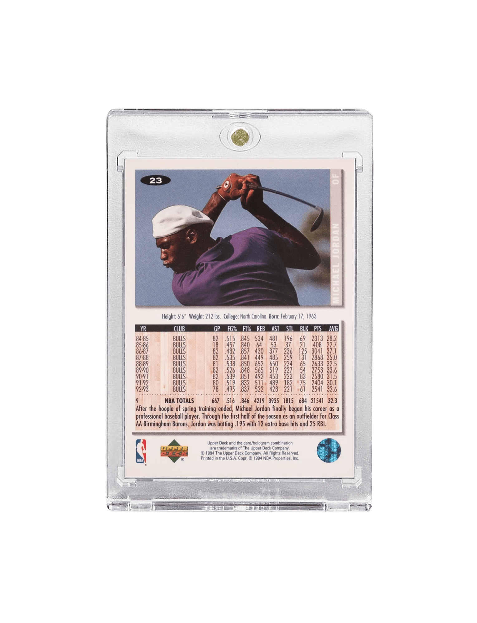Upper Deck Cards Michael Jordan Chicago White Sox Upper Deck MLB 94-95 Silver Signature Card
