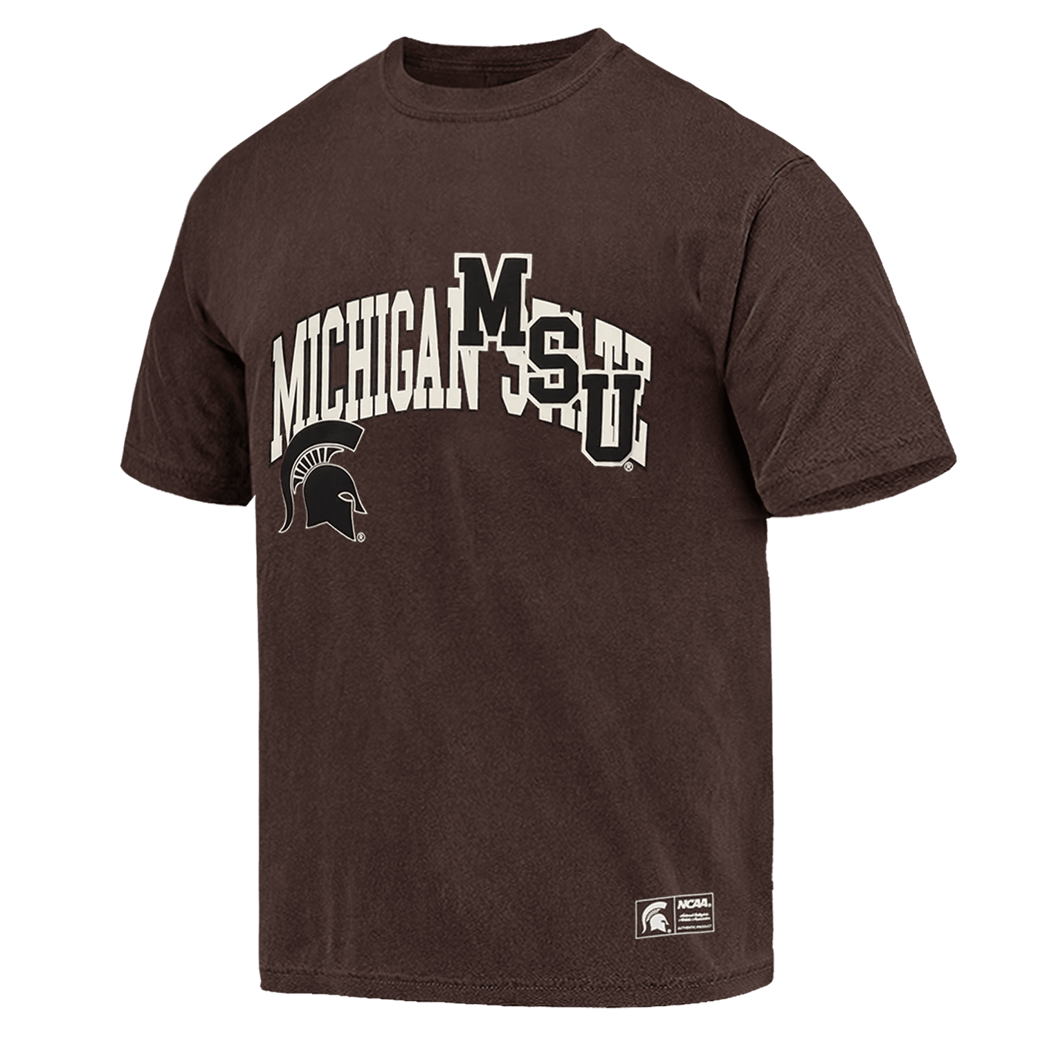 NCAA Branded T-Shirts Michigan State Spartans NCAA Collage Vintage T-Shirt - Faded Brown