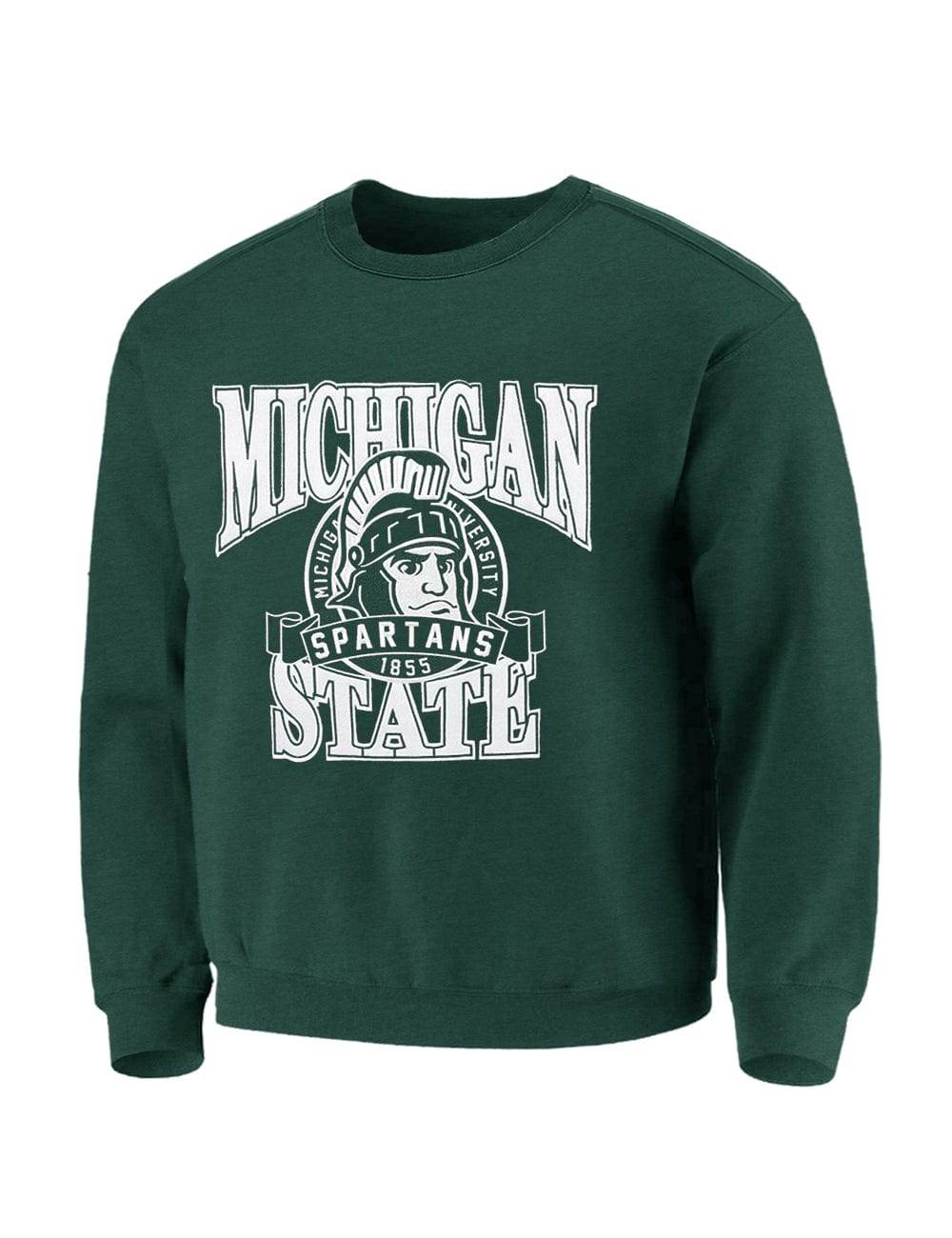 NCAA Branded Jumpers Michigan State Spartans NCAA Team Mascot Vintage Crew Jumper - Faded Green