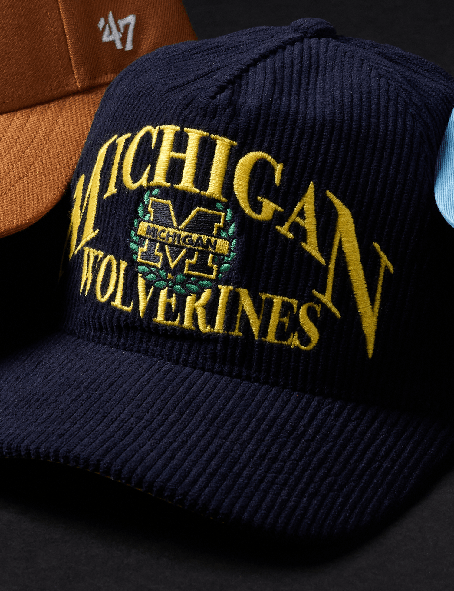 47 Brand Caps Michigan Wolverines '47 NCAA Pitchout Pre-Curved Hitch Snapback Hat - Navy