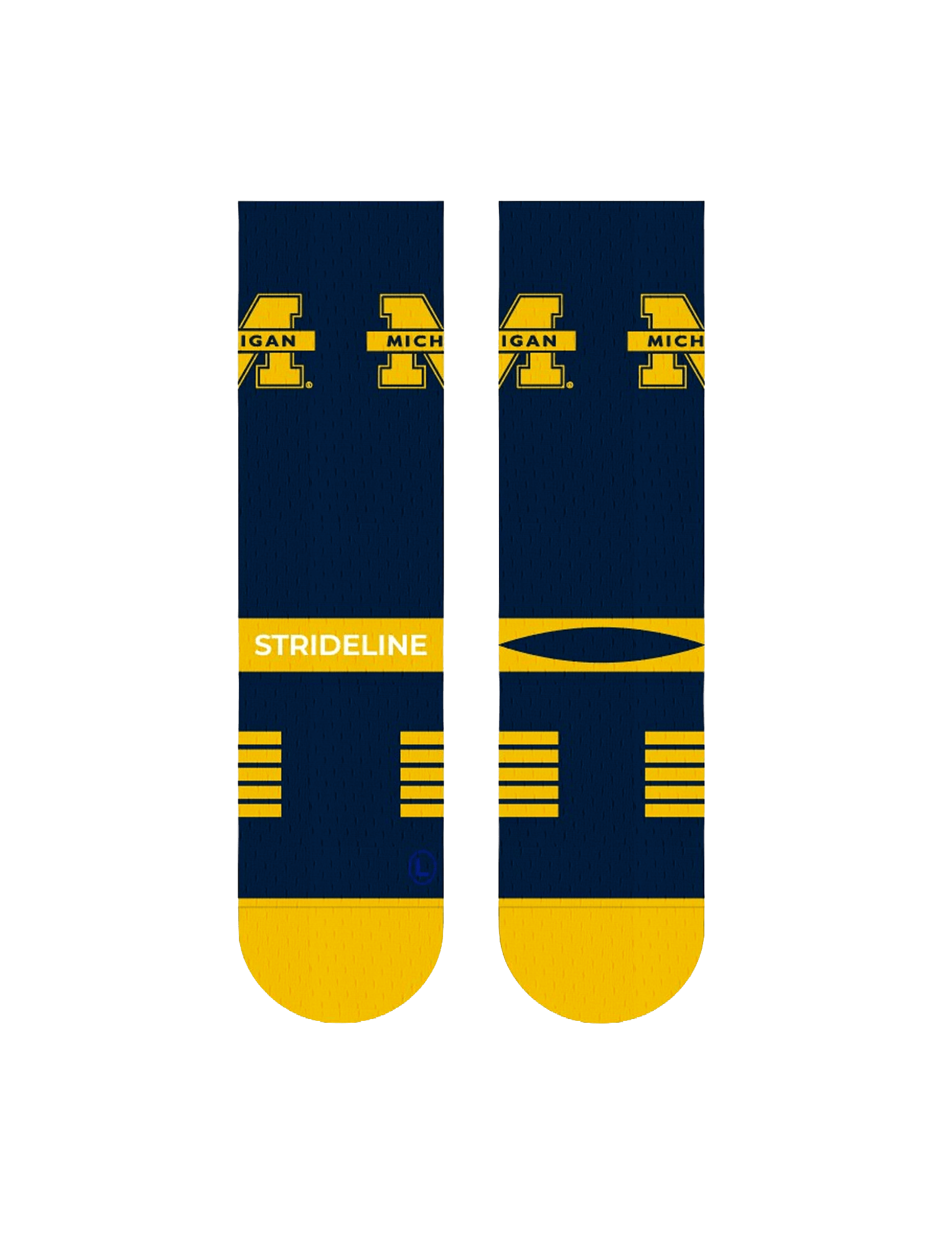 Strideline Socks Large (9-12 US) Michigan Wolverines Strideline NCAA Team Premier Flex-Stretch Crew Socks