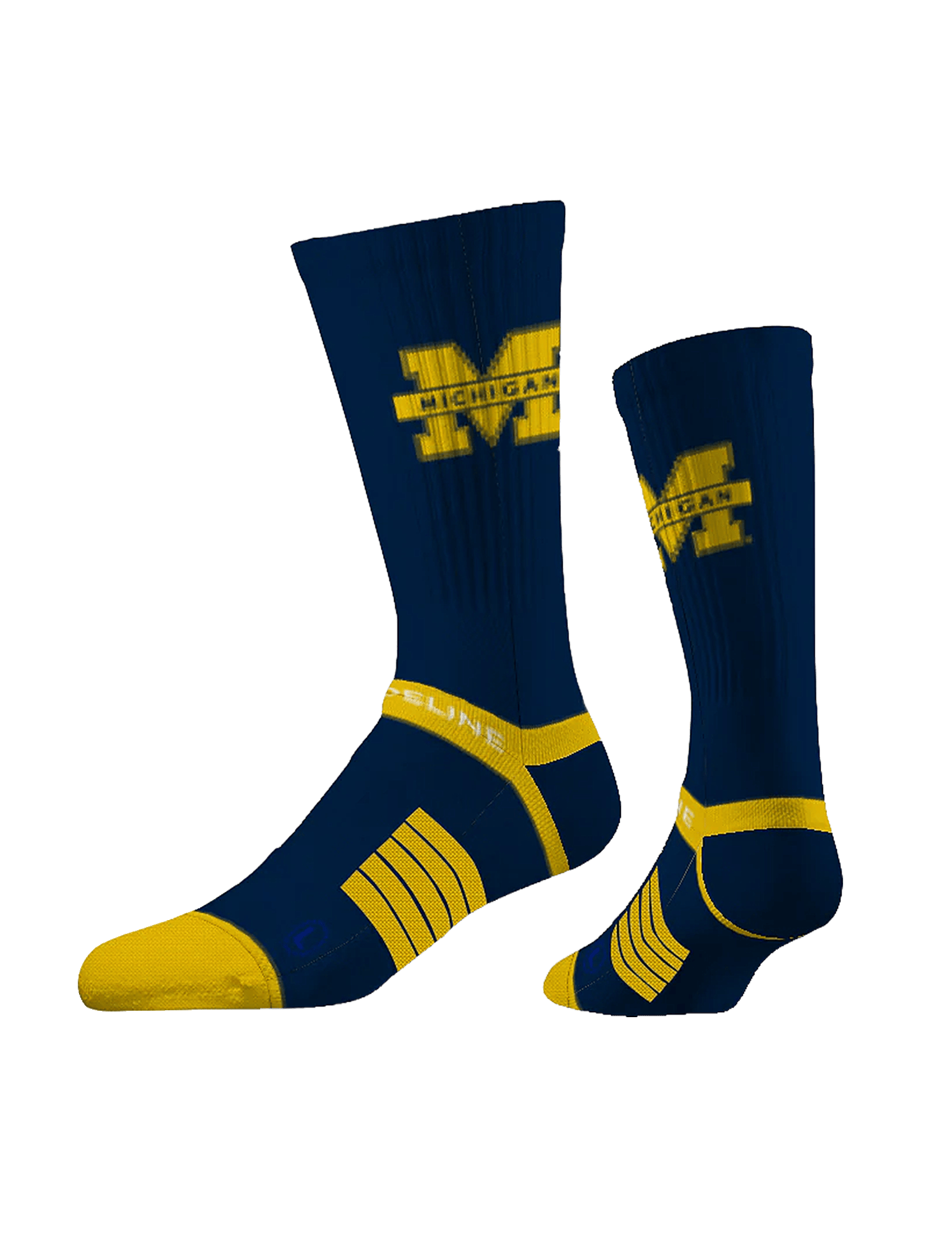 Strideline Socks Large (9-12 US) Michigan Wolverines Strideline NCAA Team Premier Flex-Stretch Crew Socks