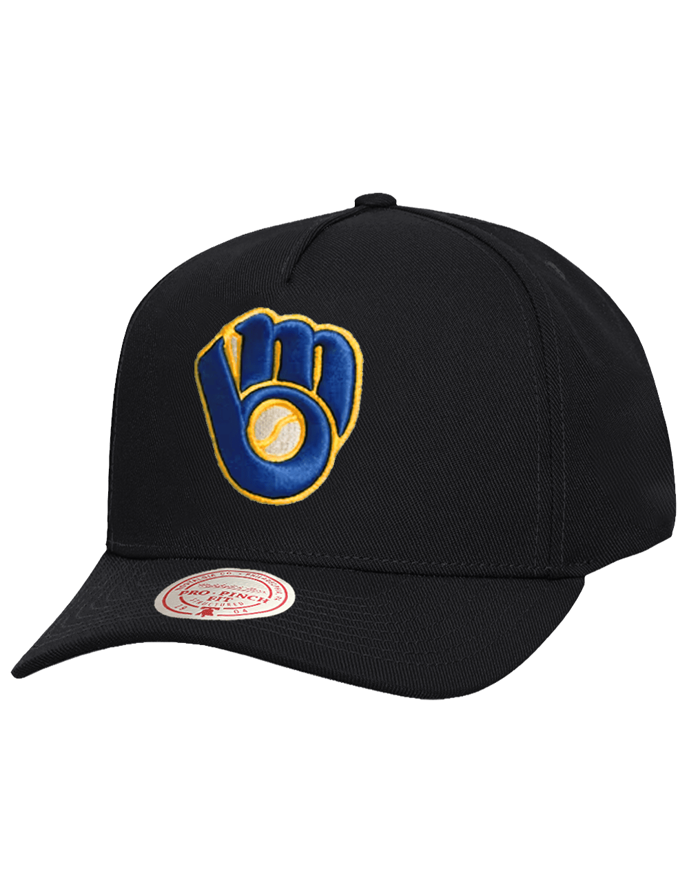 Mitchell And Ness Caps Milwaukee Brewers Mitchell & Ness MLB Team Pro Pinch Snapback Hat - Black