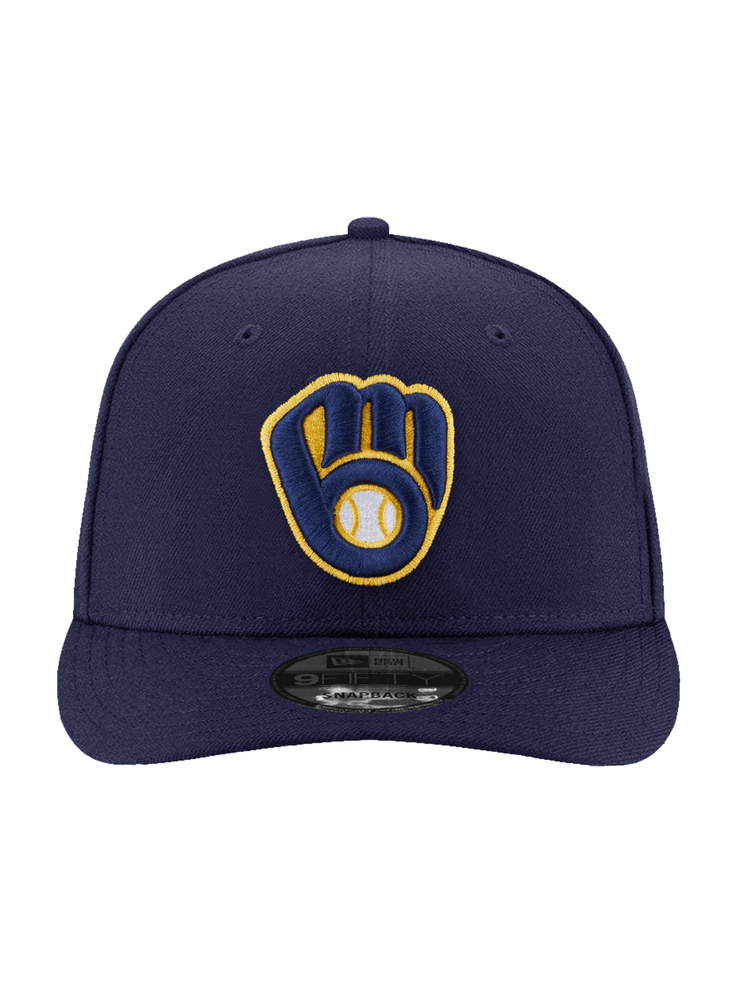 New Era Caps Milwaukee Brewers New Era MLB Team Pre-Curved 9FIFTY Snapback Hat - Navy