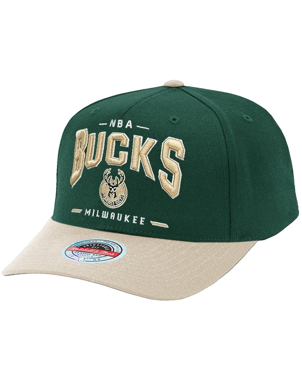 Mitchell And Ness Caps Milwaukee Bucks Mitchell & Ness NBA Headline Arch Classic Red Snapback Hat