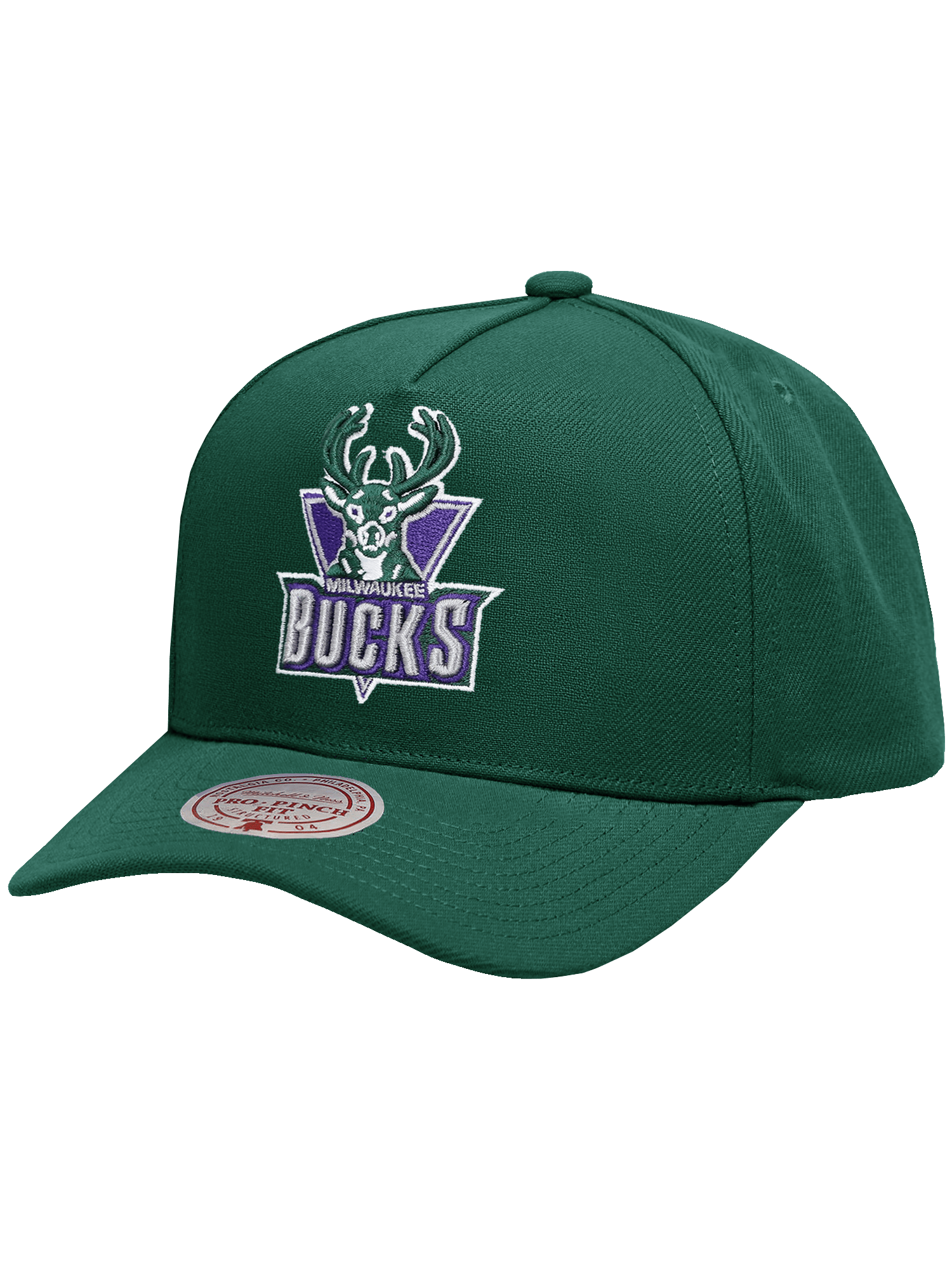 Mitchell And Ness Caps Milwaukee Bucks Mitchell & Ness NBA HWC Pro Pinch Snapback Hat - Green
