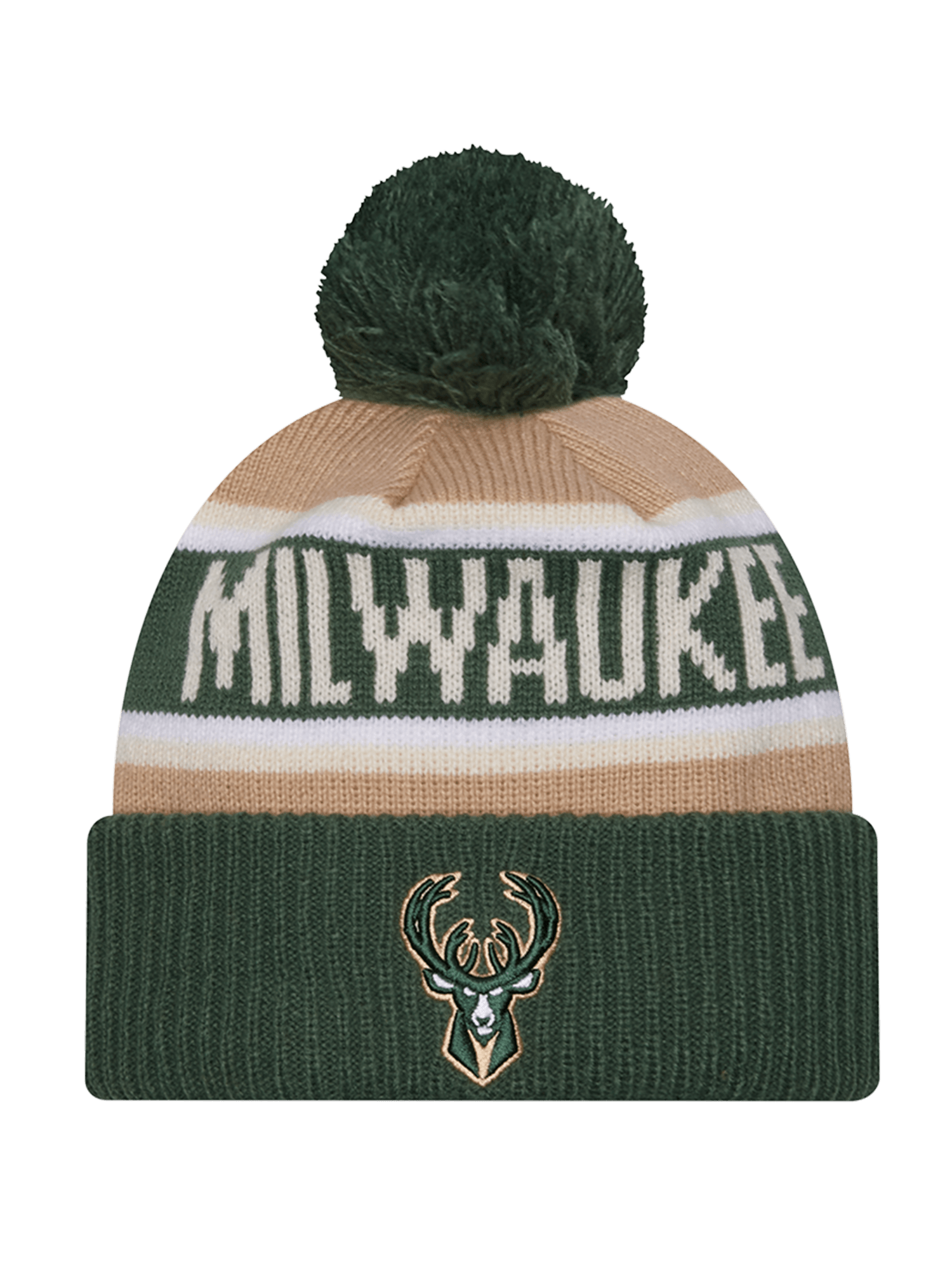 New Era Beanies Milwaukee Bucks New Era NBA 24 Draft Knit Beanie - Tan