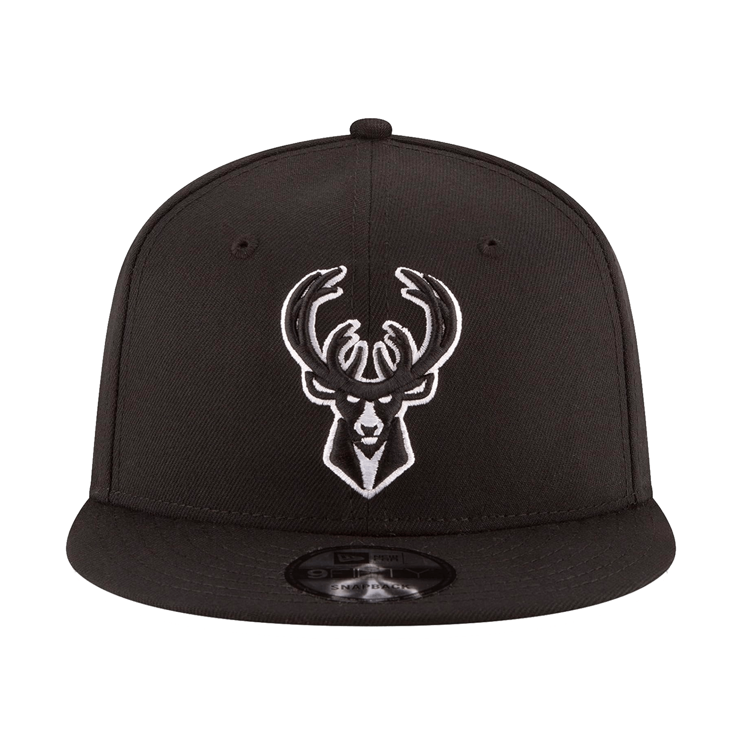 New Era Caps Milwaukee Bucks New Era NBA Black & White 9FIFTY Snapback Hat