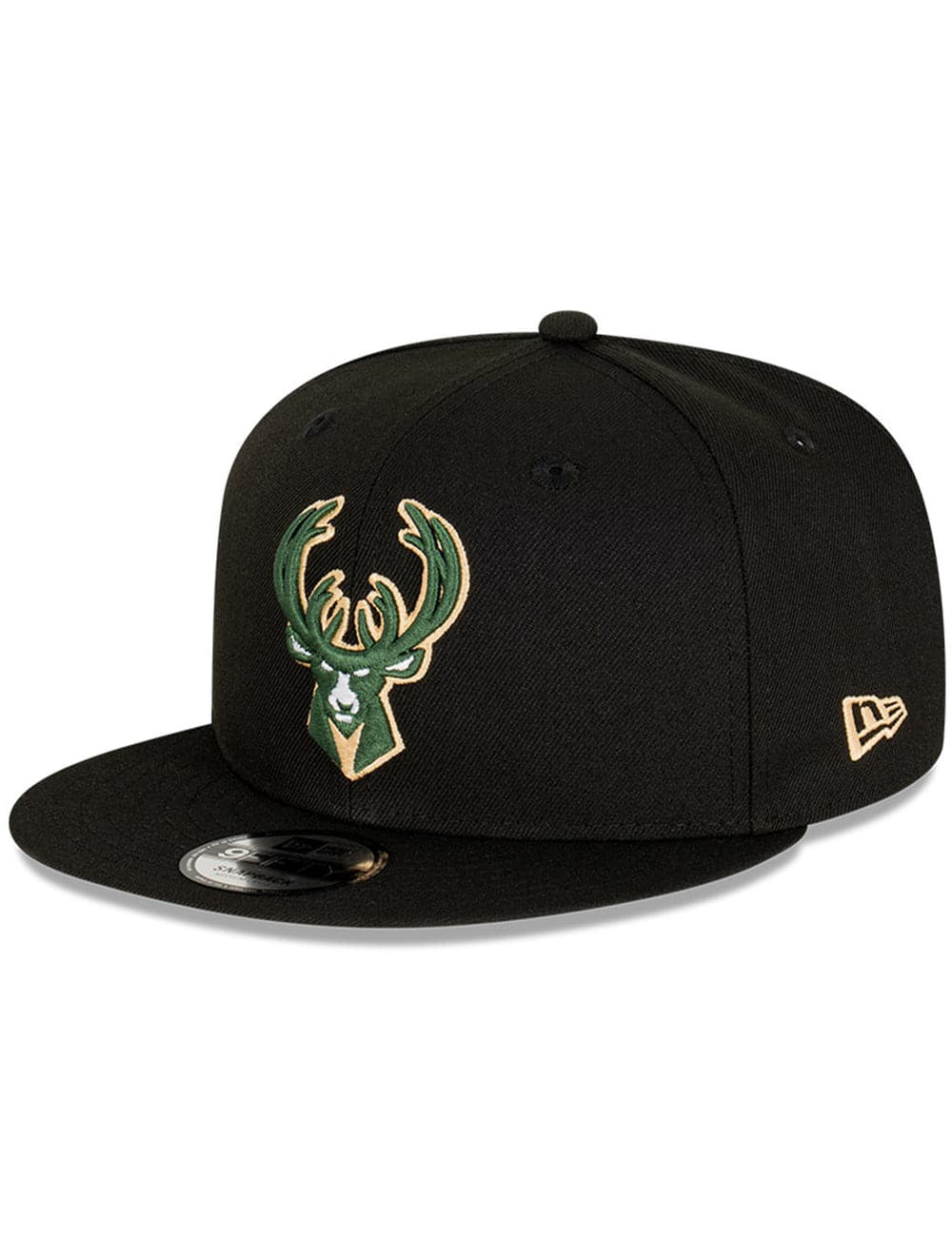 New Era Caps Milwaukee Bucks New Era NBA Champs Patch 9FIFTY Snapback Hat - Black