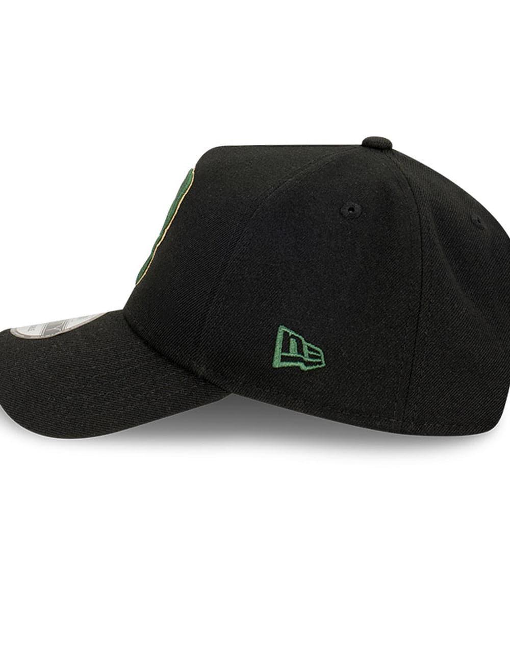 New Era Caps Milwaukee Bucks New Era NBA Champs Patch 9FORTY A-Frame Snapback Hat - Black