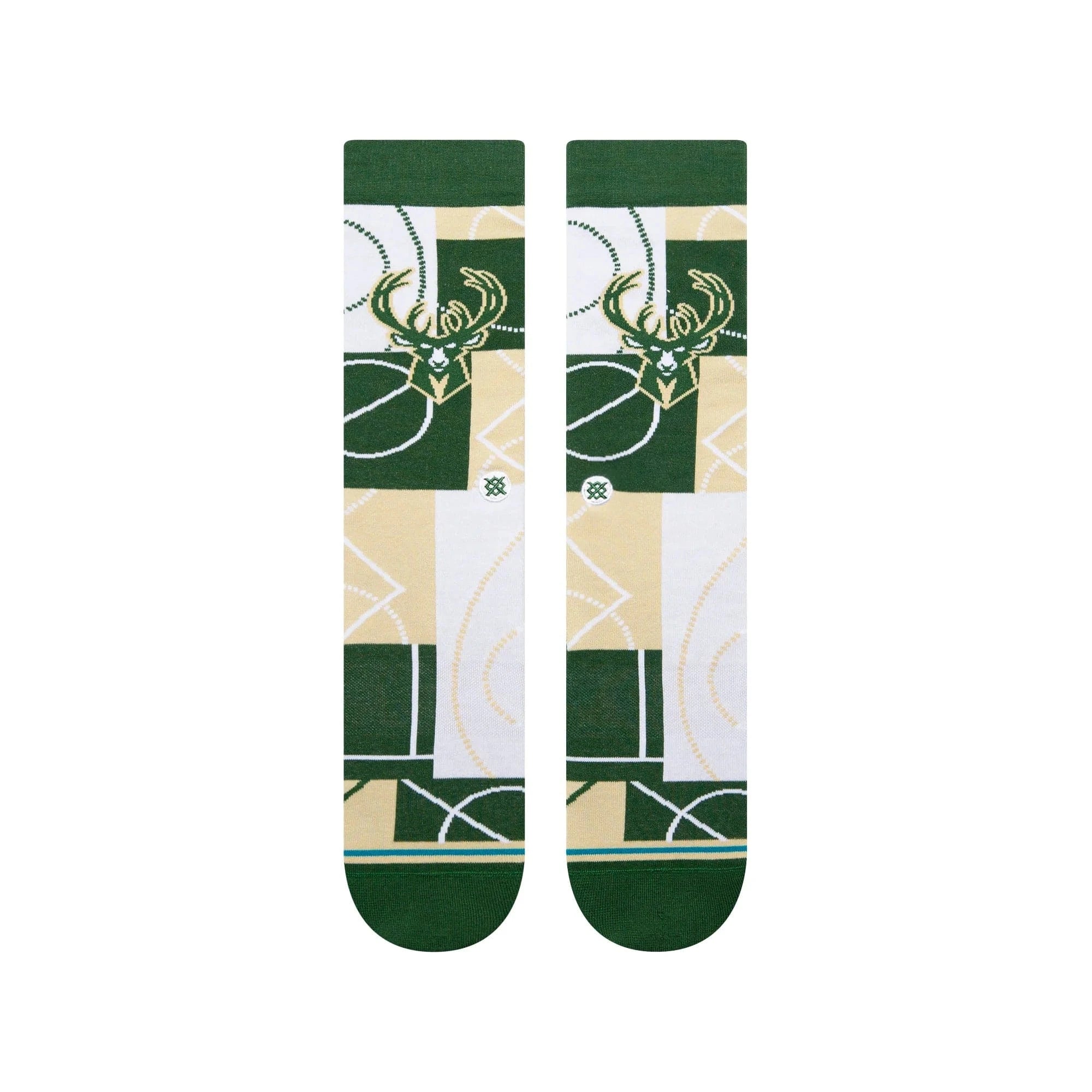 Stance Socks Large (9-12 US) Milwaukee Bucks Stance NBA Zone Crew Socks - Green