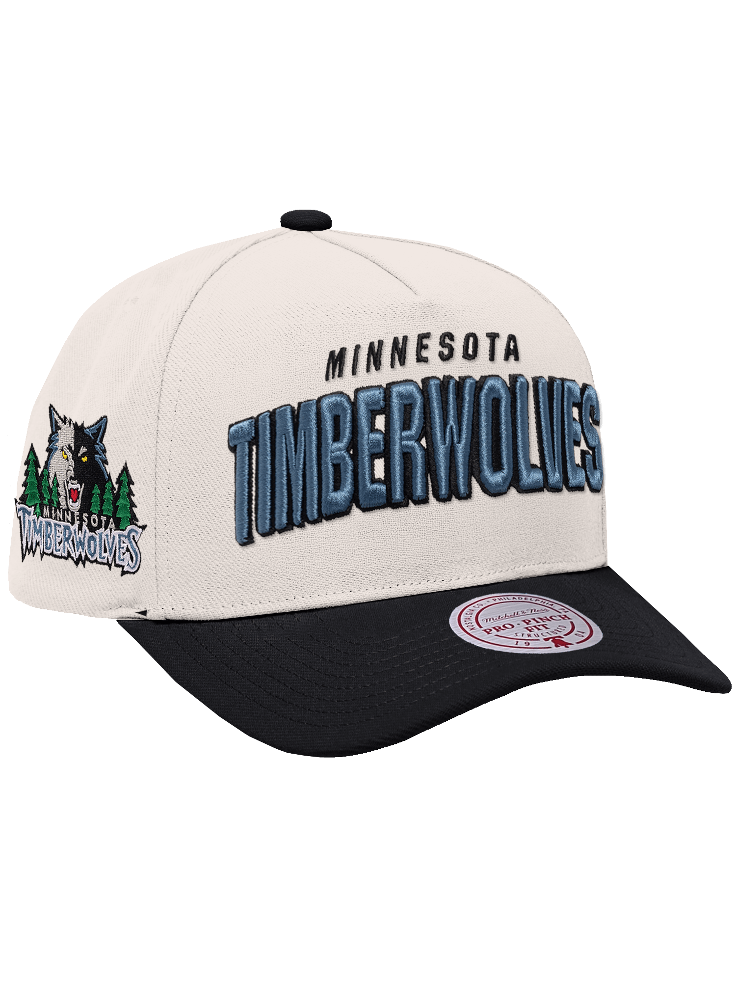 Mitchell And Ness Caps Minnesota Timberwolves Mitchell & Ness NBA HWC Draft Day Pro Pinch Snapback Hat
