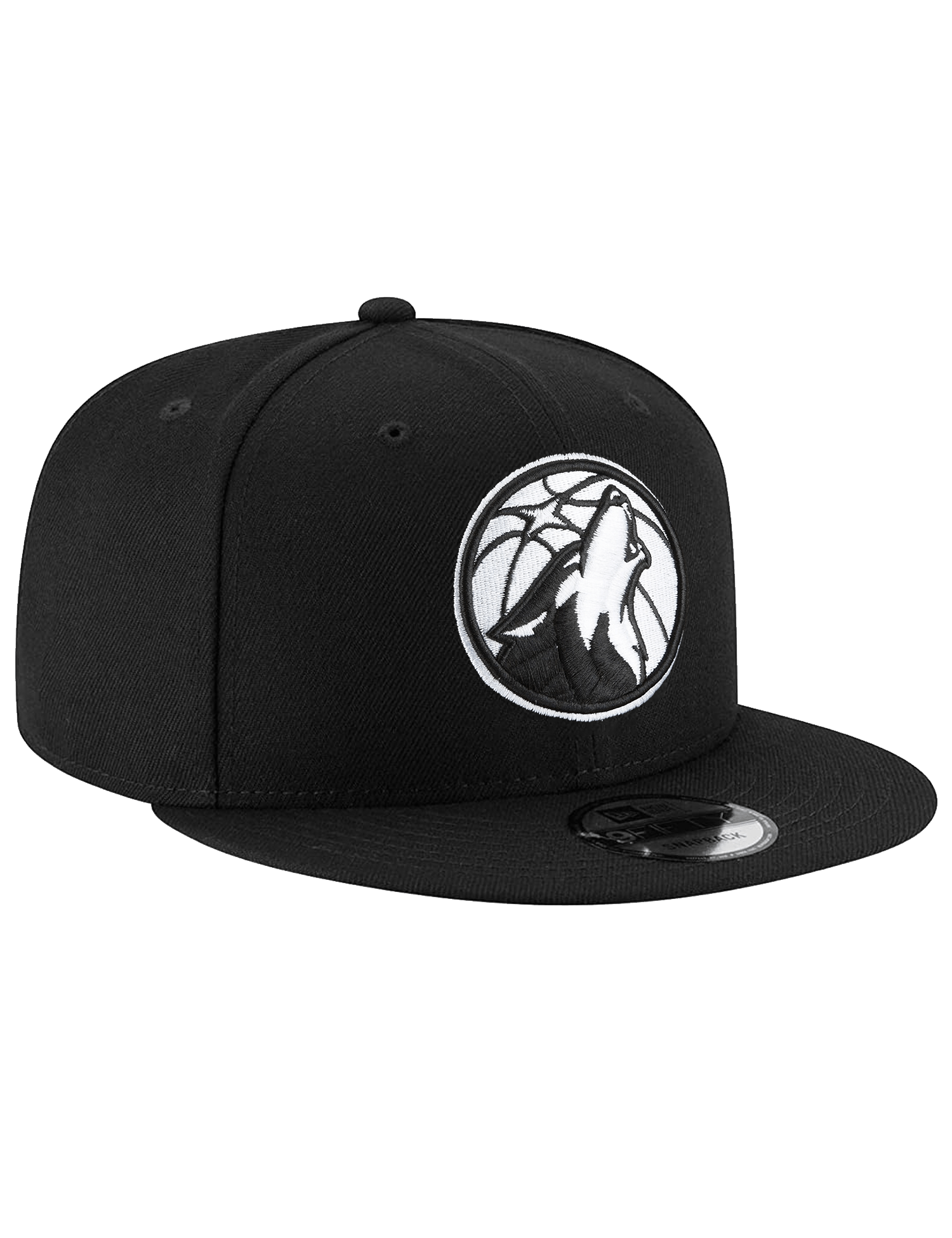 New Era Caps Minnesota Timberwolves New Era NBA Black White 9FIFTY Snapback Hat - Black