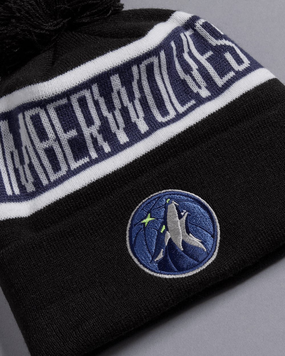 New Era Beanies Minnesota Timberwolves New Era NBA Spell Out Pomless Knit Beanie - Black