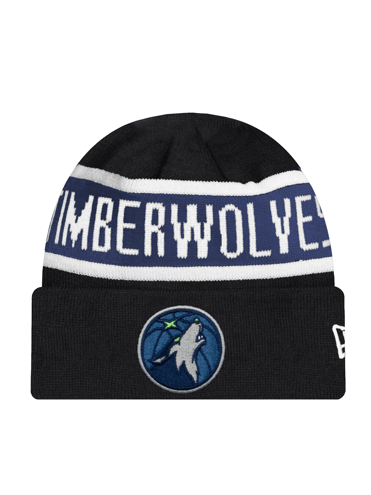 New Era Beanies Minnesota Timberwolves New Era NBA Spell Out Pomless Knit Beanie - Black