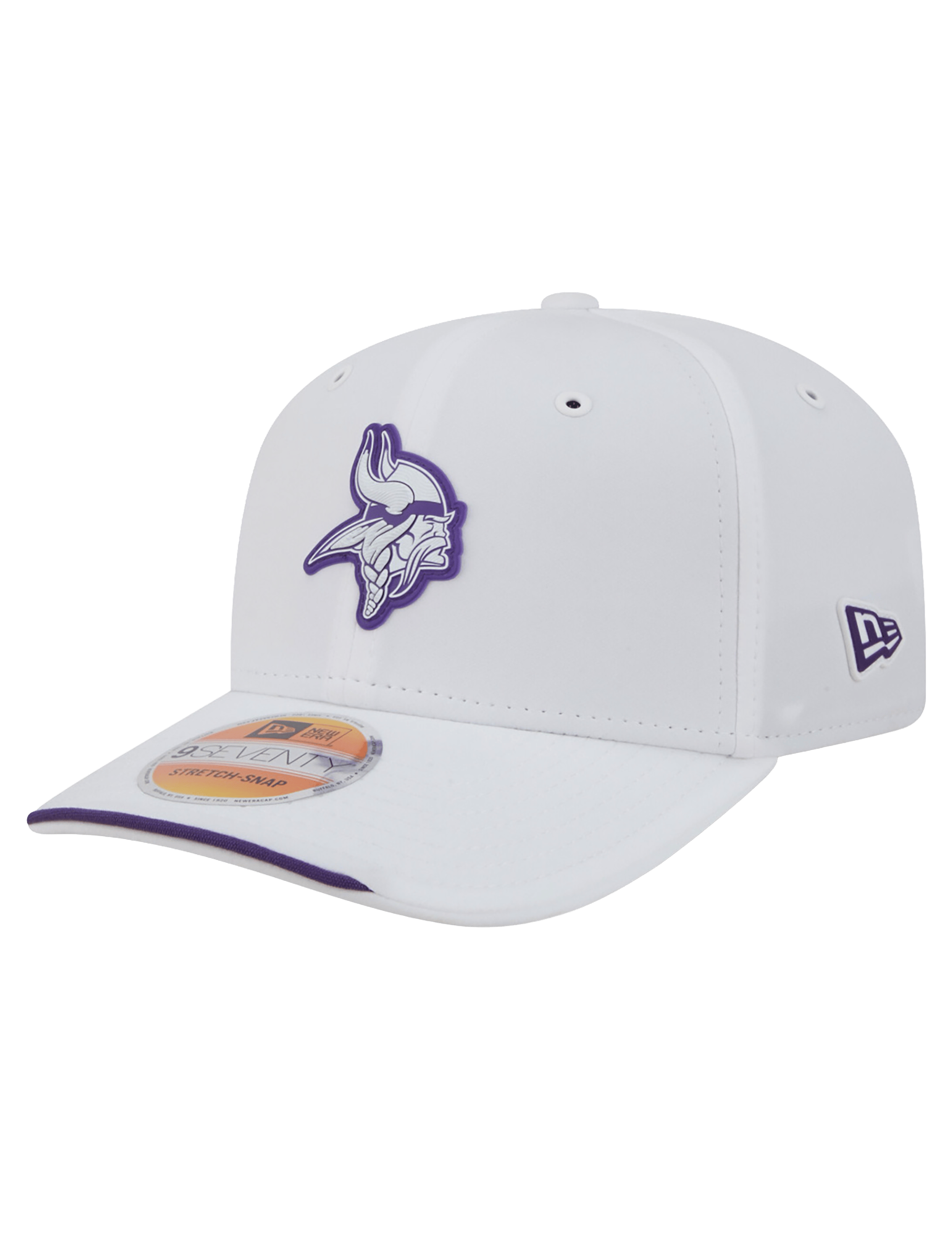 New Era Caps OSFM Minnesota Vikings New Era NFL 26 Sideline 9SEVENTY Stretch-Snapback Hat - White