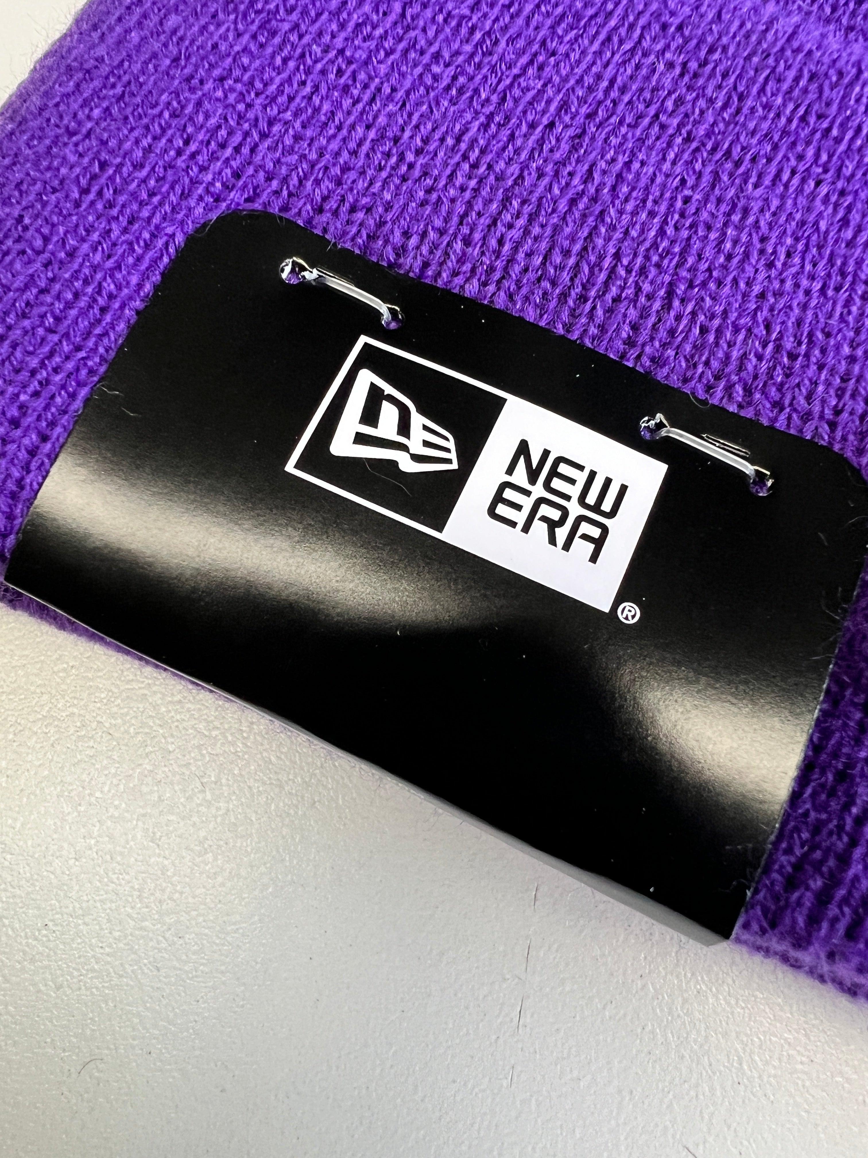 New Era Beanies Minnesota Vikings New Era NFL Ivory Stripe Knit Beanie - Purple