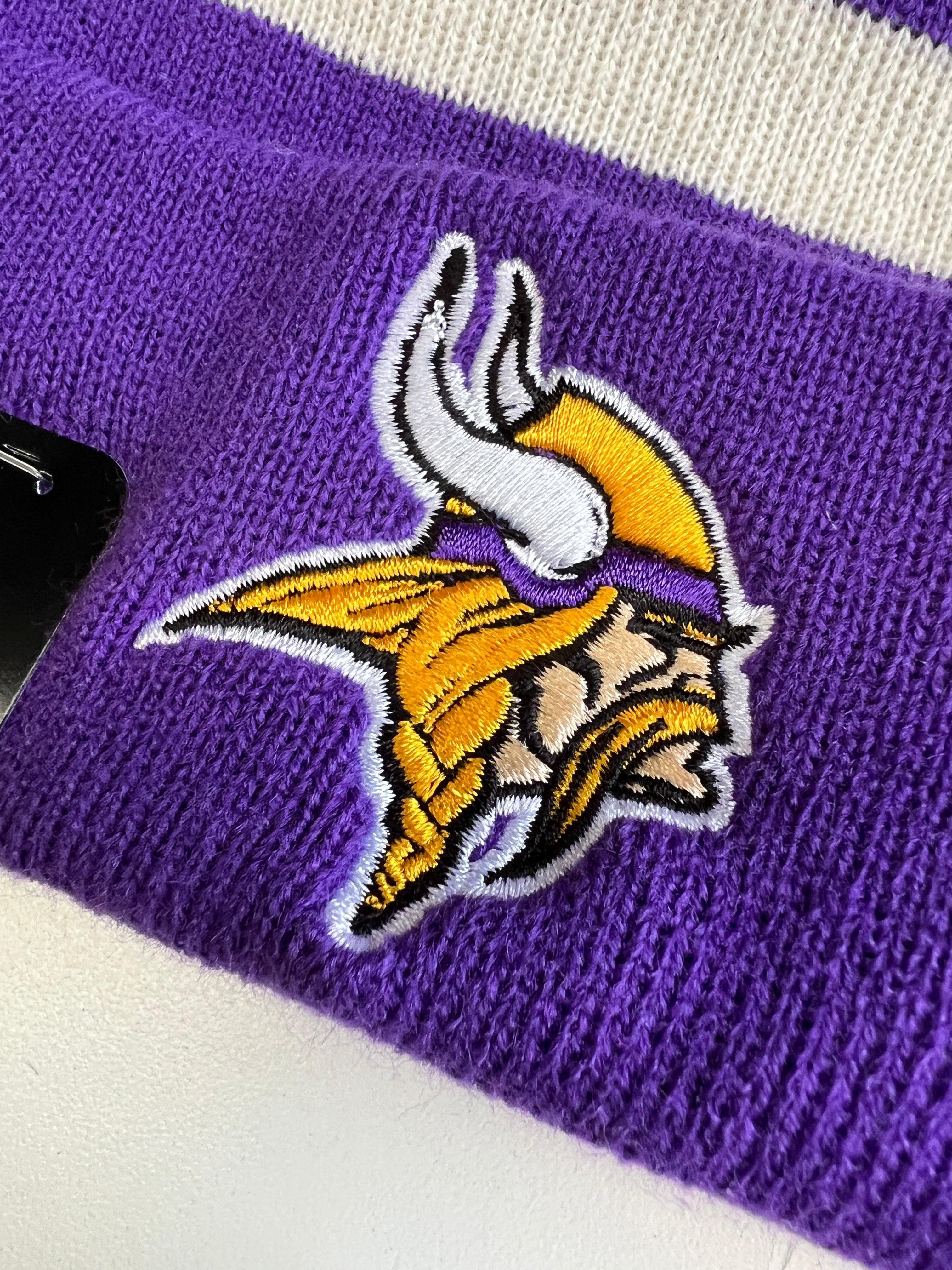New Era Beanies Minnesota Vikings New Era NFL Ivory Stripe Knit Beanie - Purple
