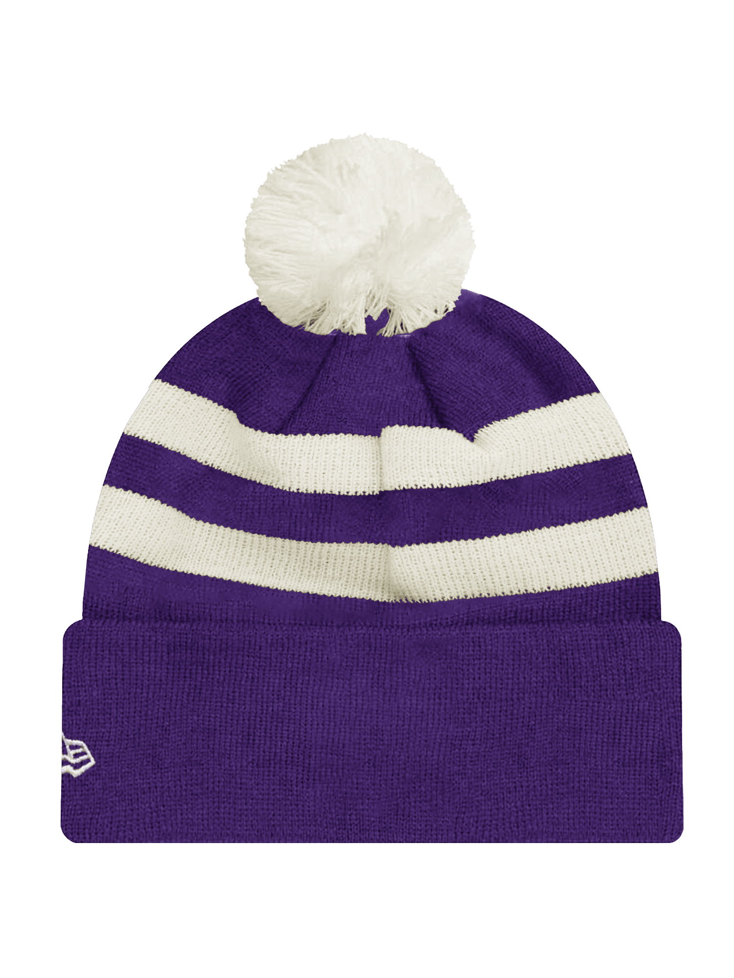 New Era Beanies Minnesota Vikings New Era NFL Ivory Stripe Pom Knit Beanie - Purple