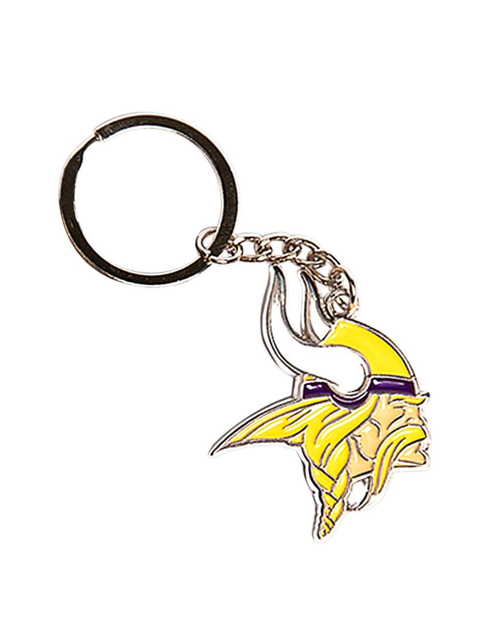 NFL Branded Accessories Minnesota Vikings NFL Team Logo Steel Keyring