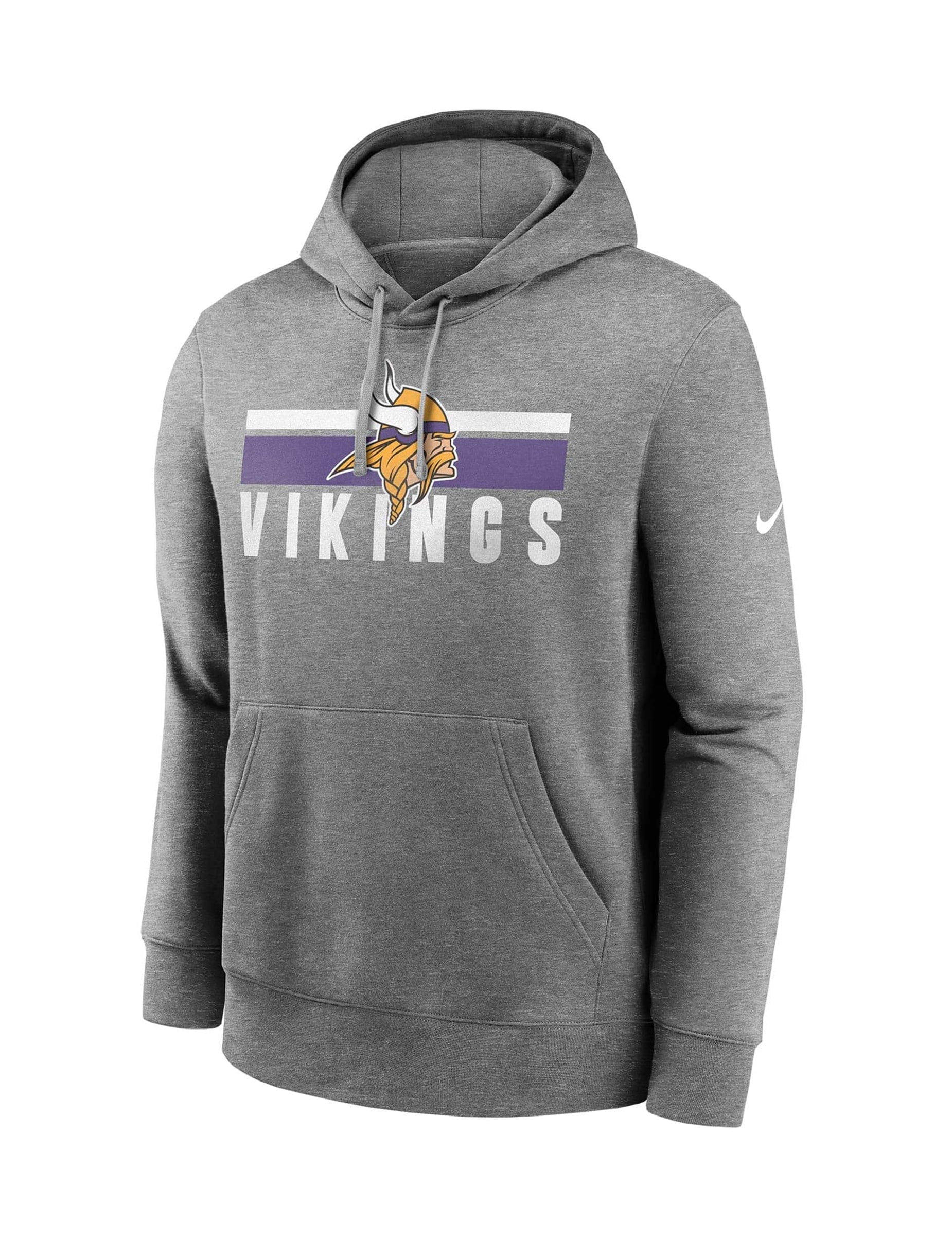 Nike Jumpers Minnesota Vikings Nike NFL Team Stripes Hoodie Jumper - Heather Grey