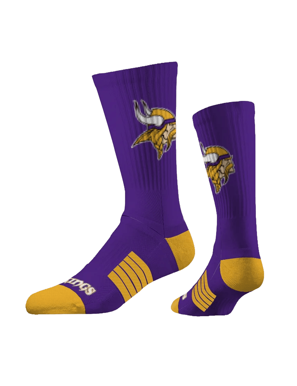Strideline Socks Large (9-12 US) Minnesota Vikings Strideline NFL Team Premier Flex-Stretch Crew Socks - Purple