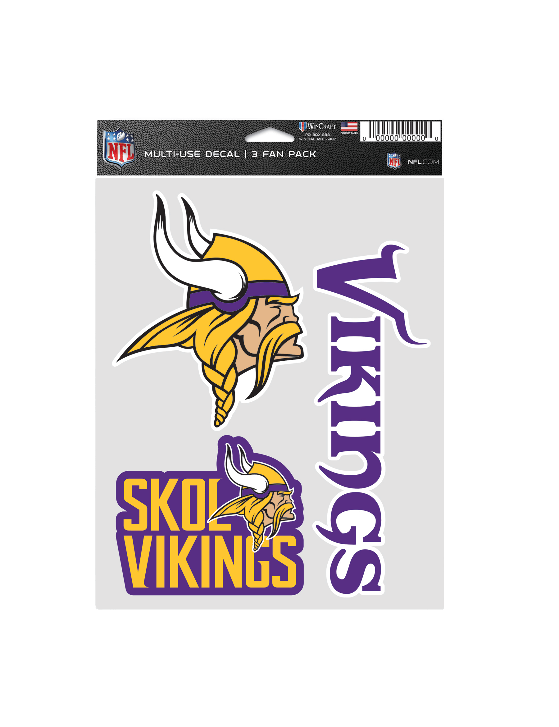 Wincraft Accessories Minnesota Vikings Wincraft NFL Team 3 Piece 5” x 7” Decal Set