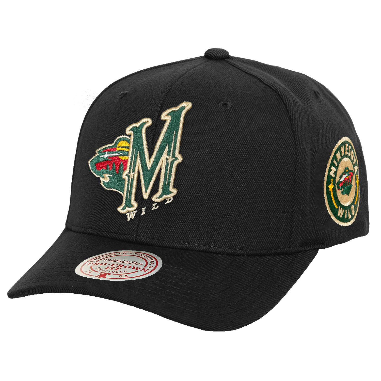 Mitchell And Ness Caps Minnesota Wild Mitchell & Ness NHL Icon Pro Crown Snapback Hat - Black