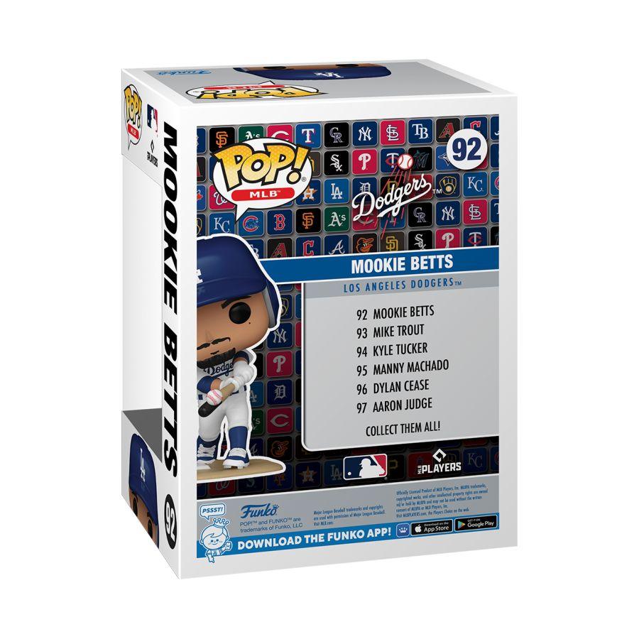 Funko Figures Mookie Betts Los Angeles Dodgers Funko MLB #92 Pop Vinyl Figure - White