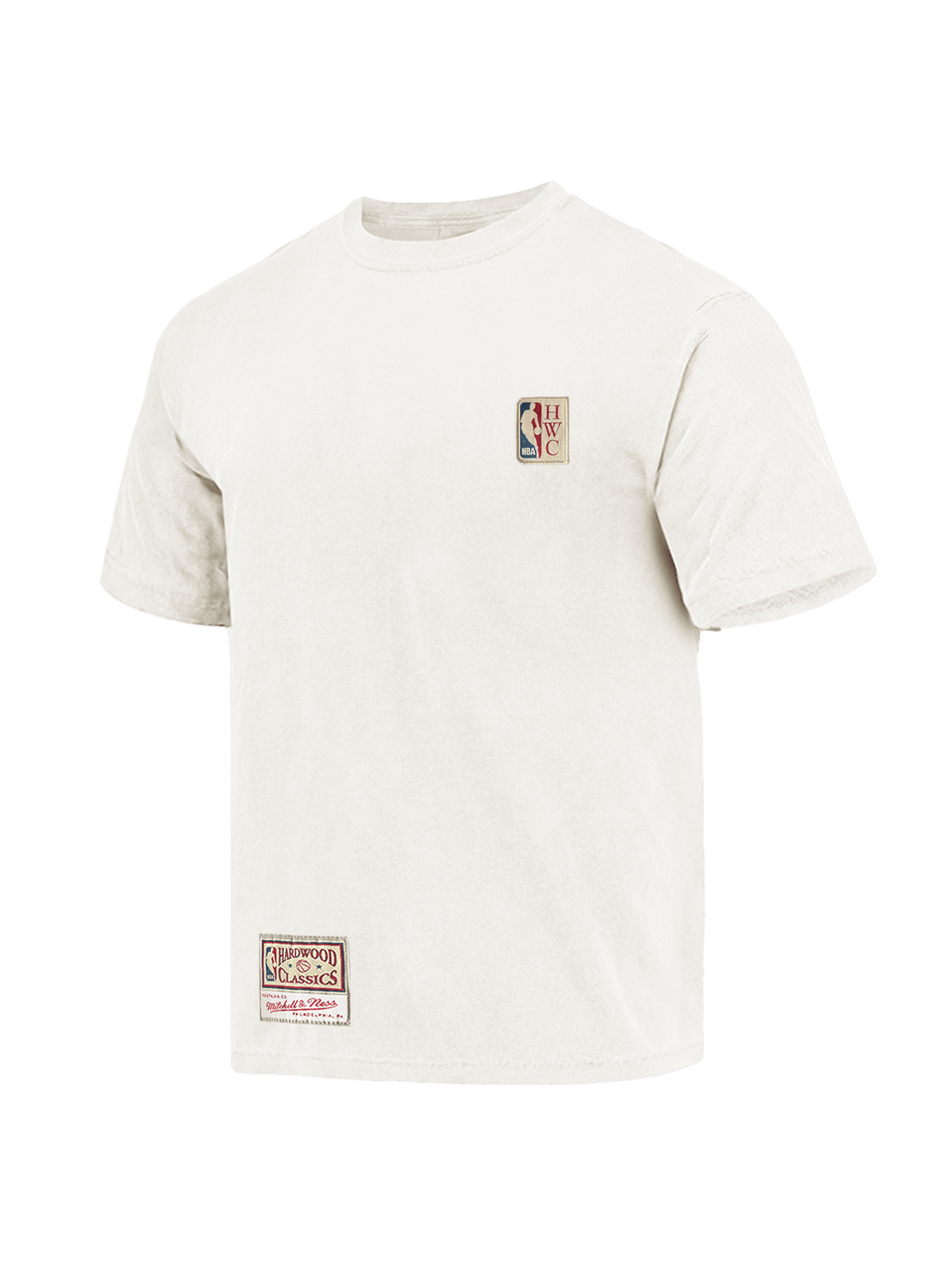 Mitchell And Ness T-Shirts NBA HWC Mitchell & Ness Multi Logo Vintage T-Shirt - Off White