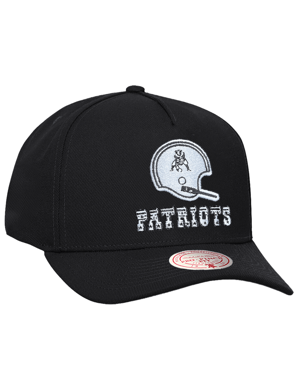 Mitchell And Ness Caps OSFM New England Patriots Mitchell & Ness NFL Throwback Monochrome Pro Pinch Snapback Hat - Black