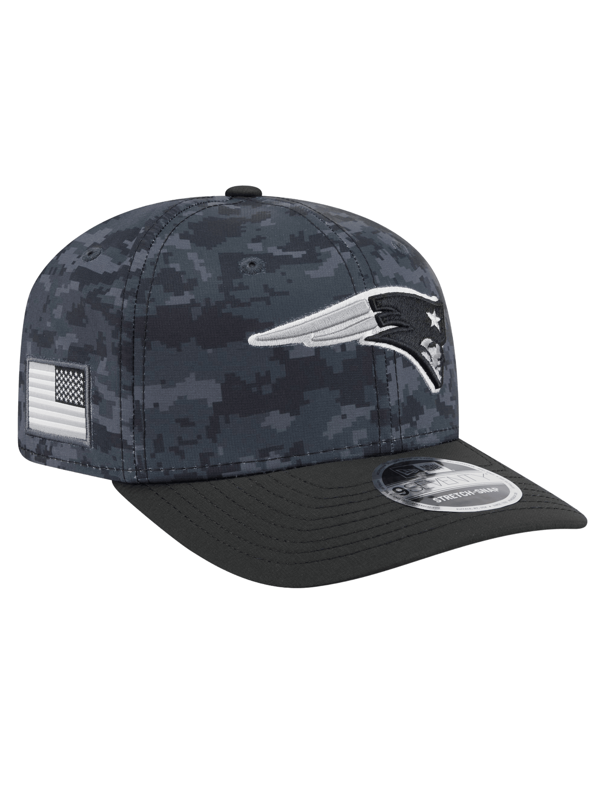 New Era Caps OSFM New England Patriots New Era NFL 26 Salute To Service 9SEVENTY Sideline Stretch Snapback Hat