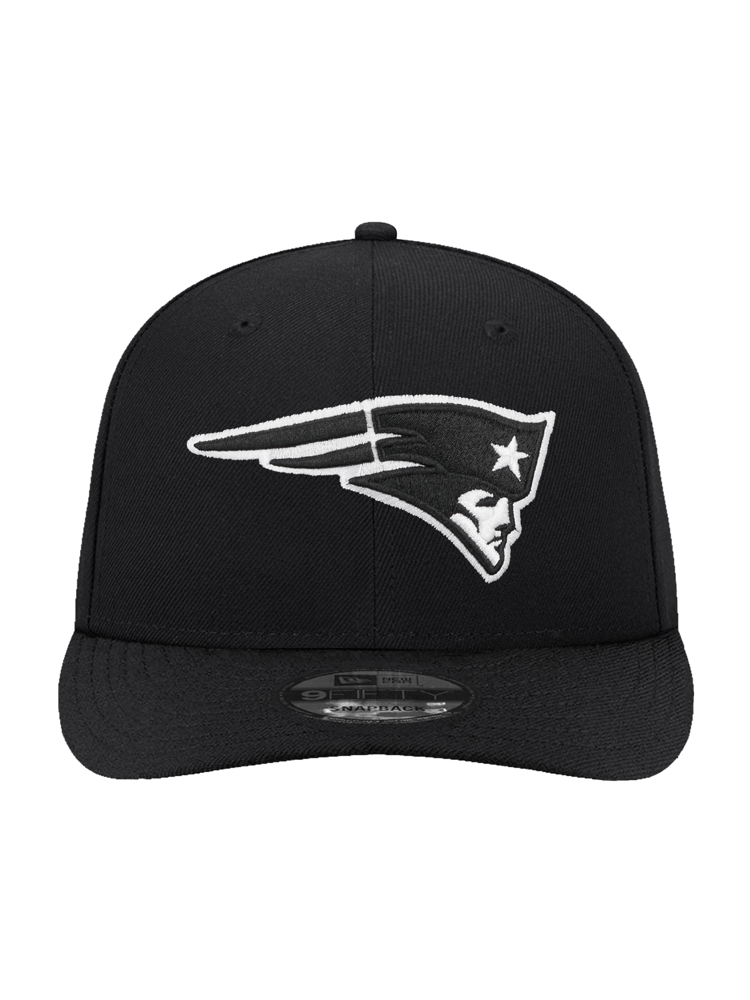 New Era Caps New England Patriots New Era NFL Black & White Pre-Curved 9FIFTY Snapback Hat