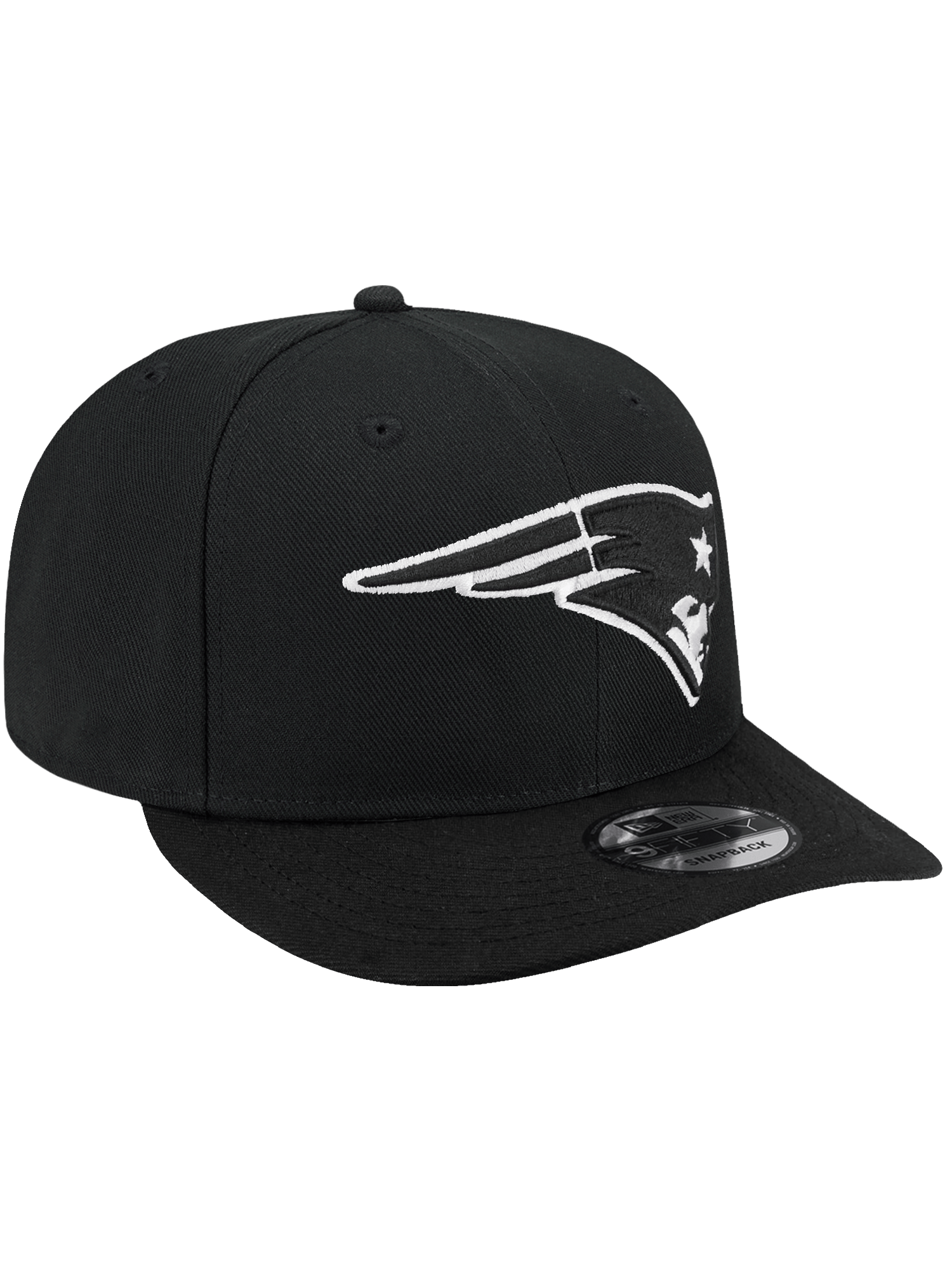 New Era Caps New England Patriots New Era NFL Black & White Pre-Curved 9FIFTY Snapback Hat