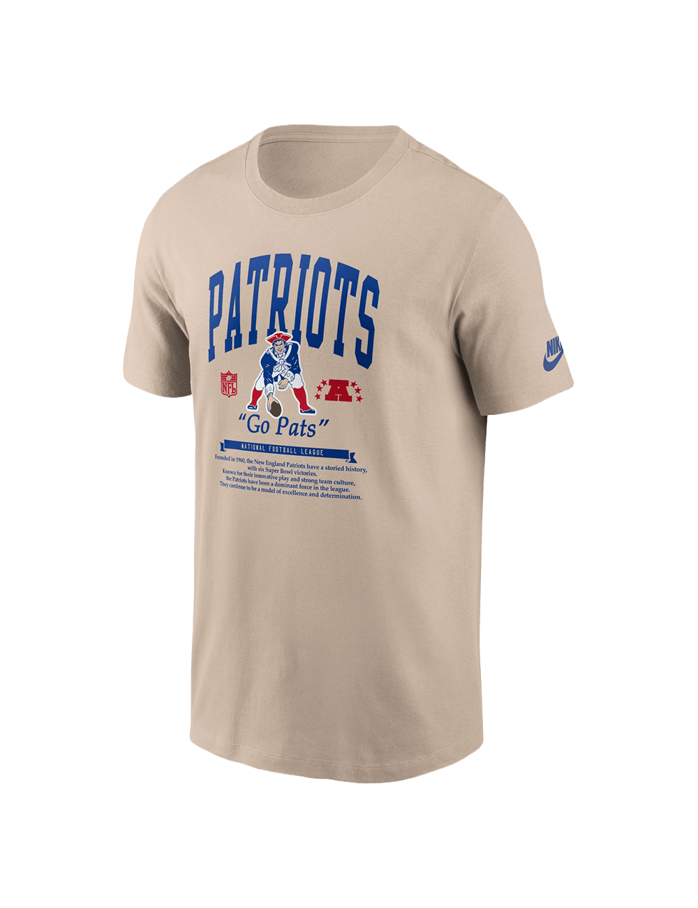 Nike T-Shirts New England Patriots Nike NFL Rewind 2 Hit T-Shirt - Sand