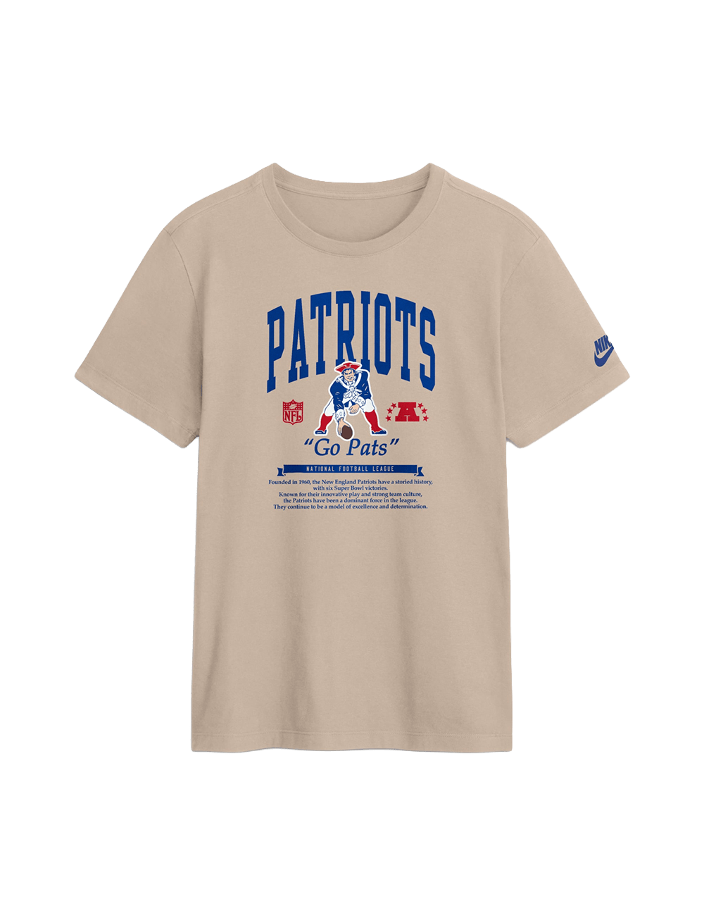 Nike T-Shirts New England Patriots Nike NFL Rewind 2 Hit T-Shirt - Sand