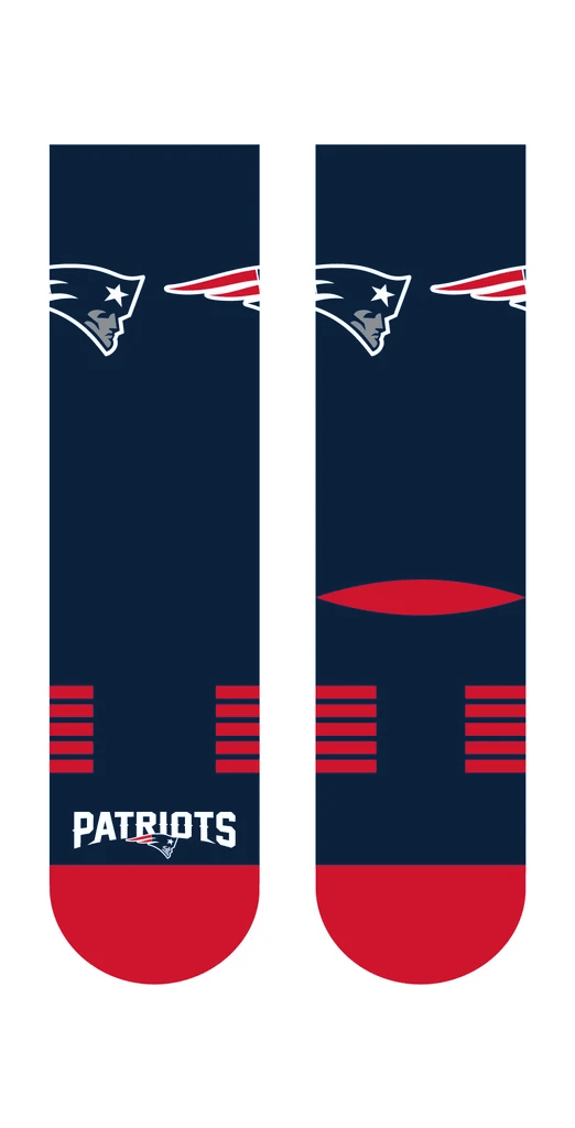 Strideline Socks Large (9-12 US) New England Patriots Strideline NFL Team Premier Flex-Stretch Crew Socks