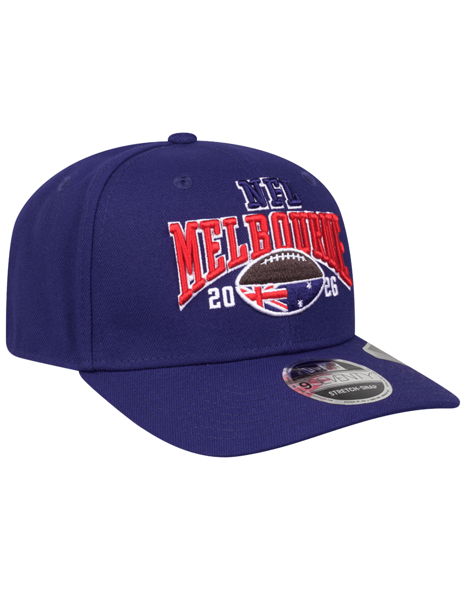 New Era Caps OSFM New Era NFL 26 Melbourne Game 9SEVENTY Stretch-Snapback Hat - Navy