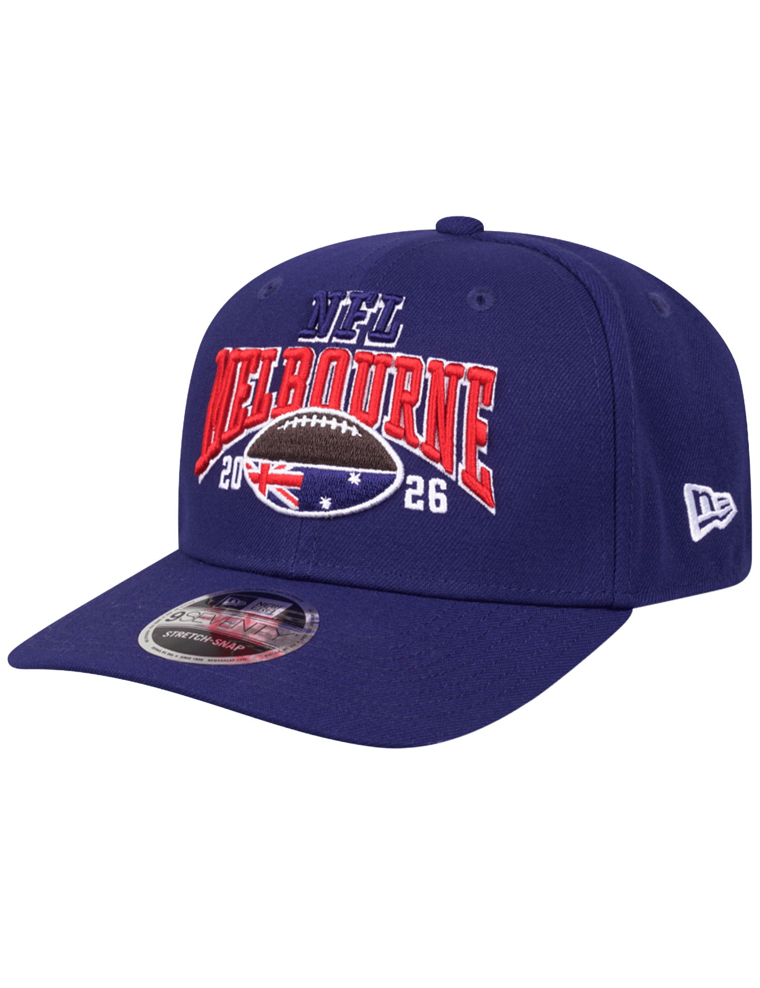 New Era Caps OSFM New Era NFL 26 Melbourne Game 9SEVENTY Stretch-Snapback Hat - Navy