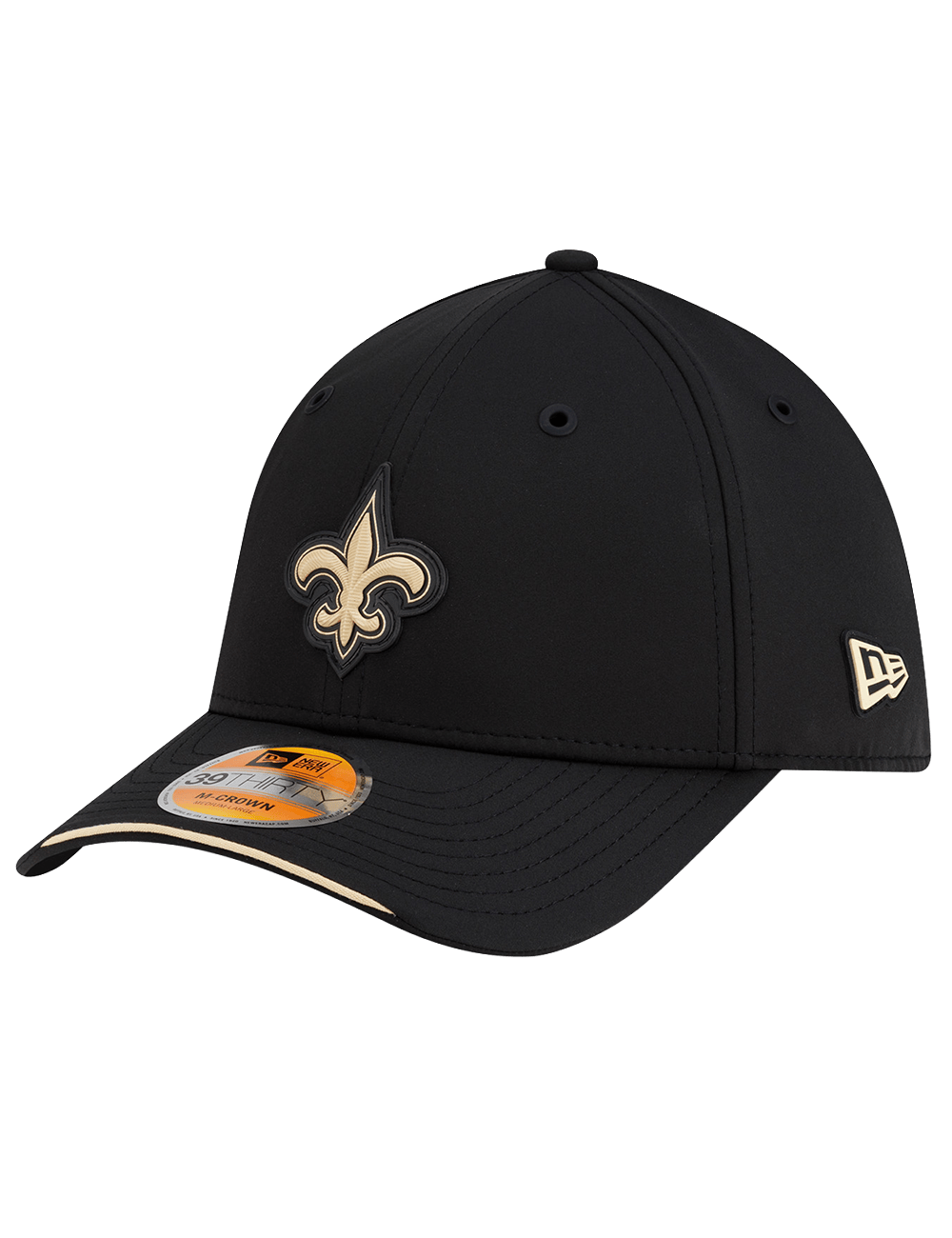 New Era Caps New Orleans Saints New Era NFL 26 Sideline 39THIRTY M-Crown Stretch-Fit Hat - Black