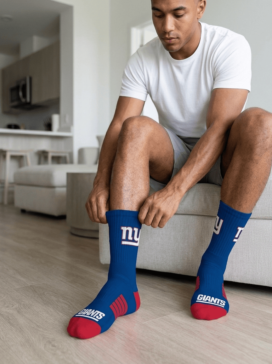 Strideline Socks Large (9-12 US) New York Giants Strideline NFL Team Premier Flex-Stretch Crew Socks - Blue