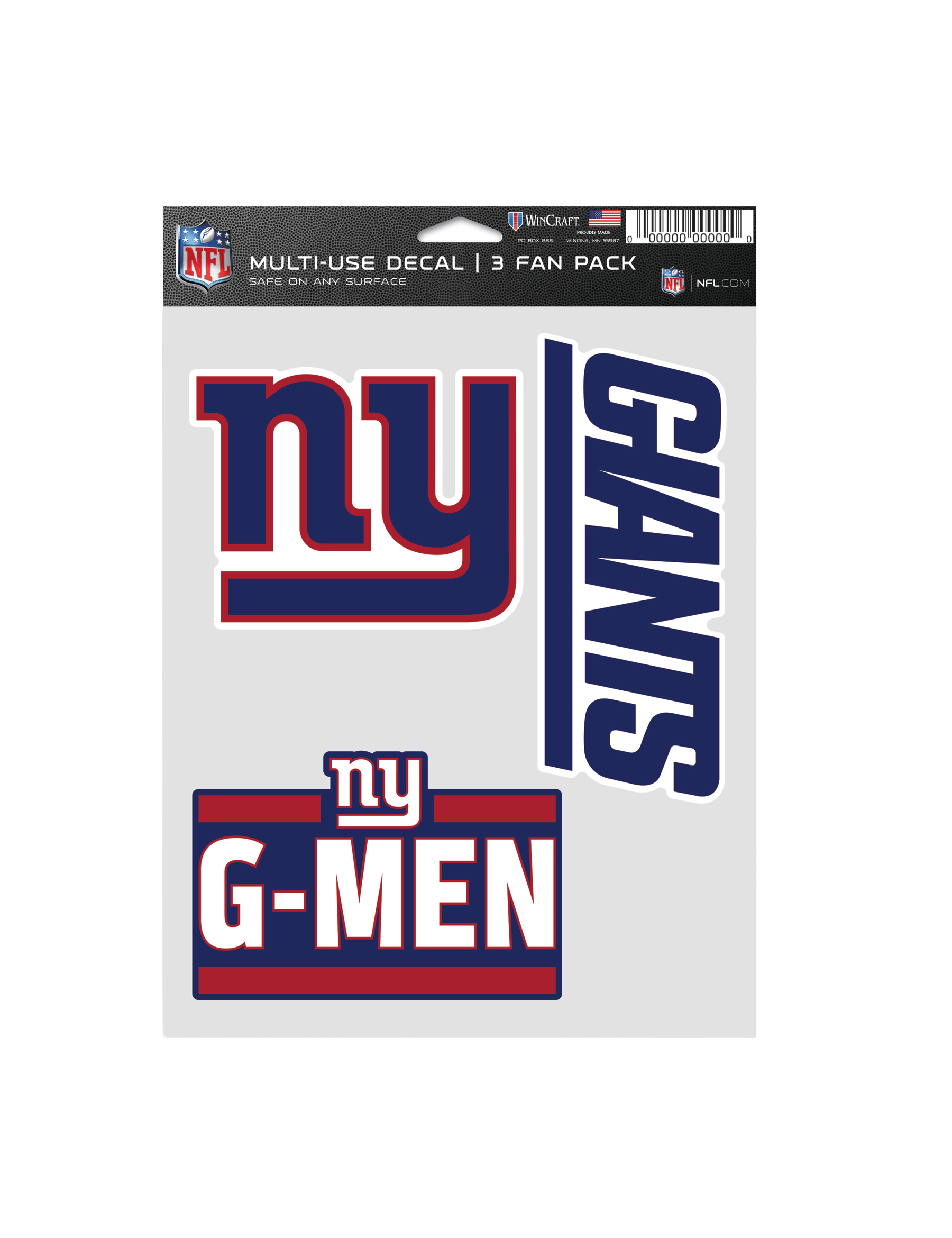 Wincraft Accessories New York Giants Wincraft NFL Team 3 Piece 5” x 7” Decal Set