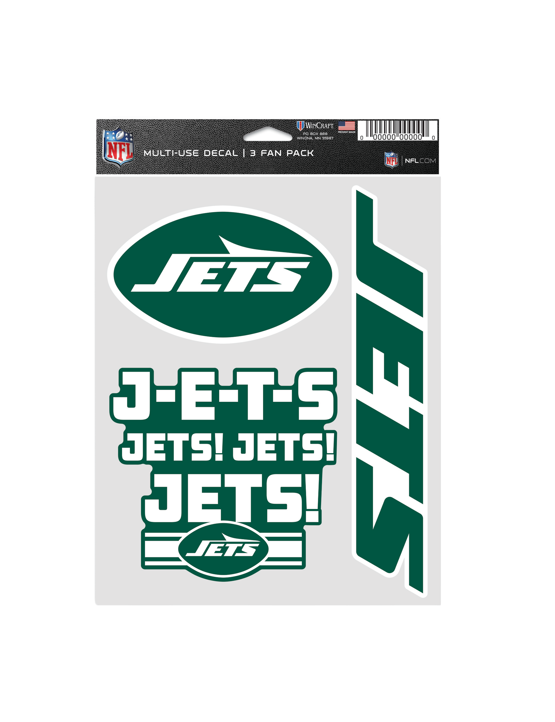 Wincraft Accessories New York Jets Wincraft NFL Team 3 Piece 5” x 7” Decal Set