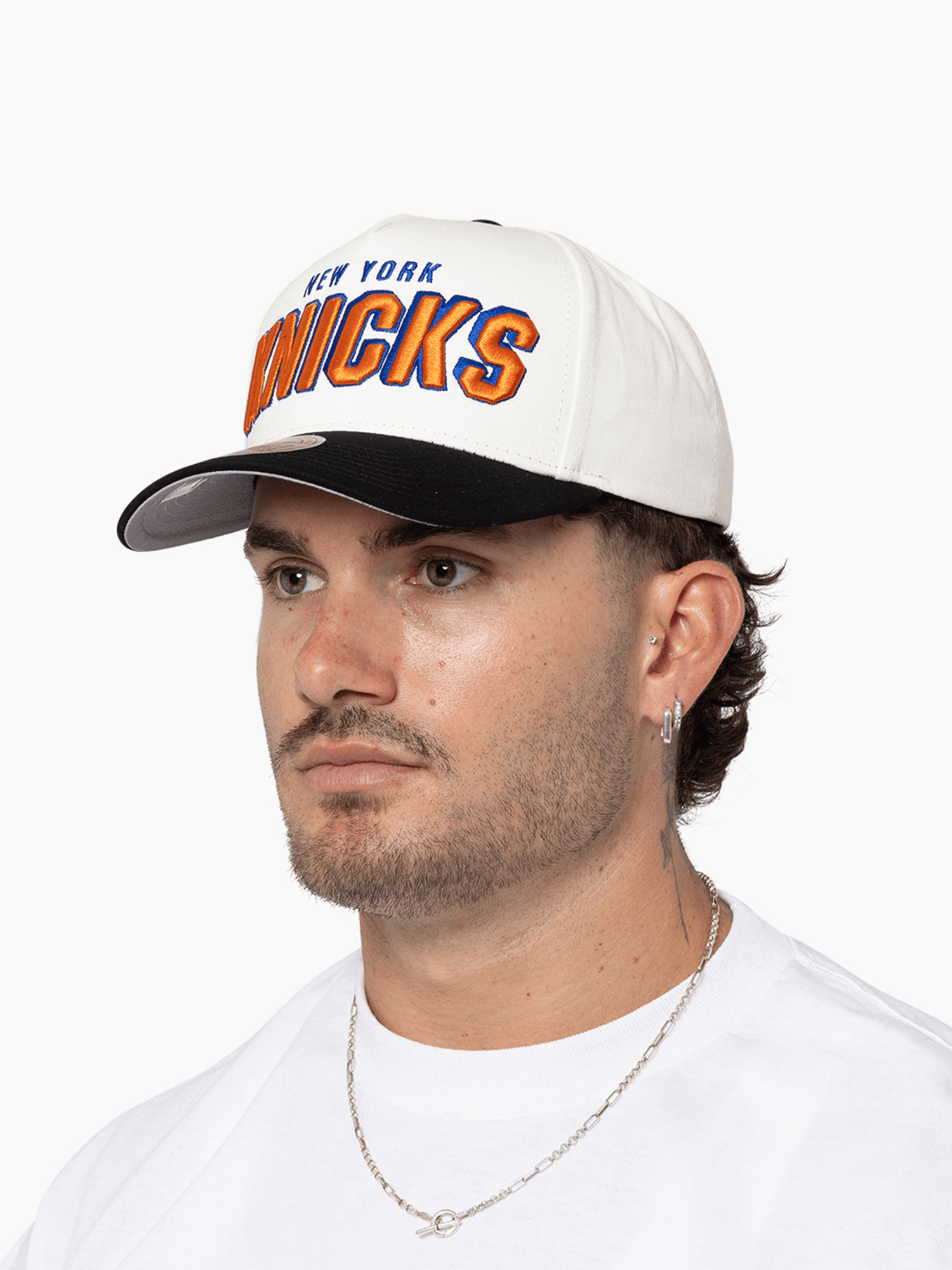 Mitchell And Ness Caps New York Knicks Mitchell & Ness NBA HWC Draft Day Pro Pinch Snapback Hat